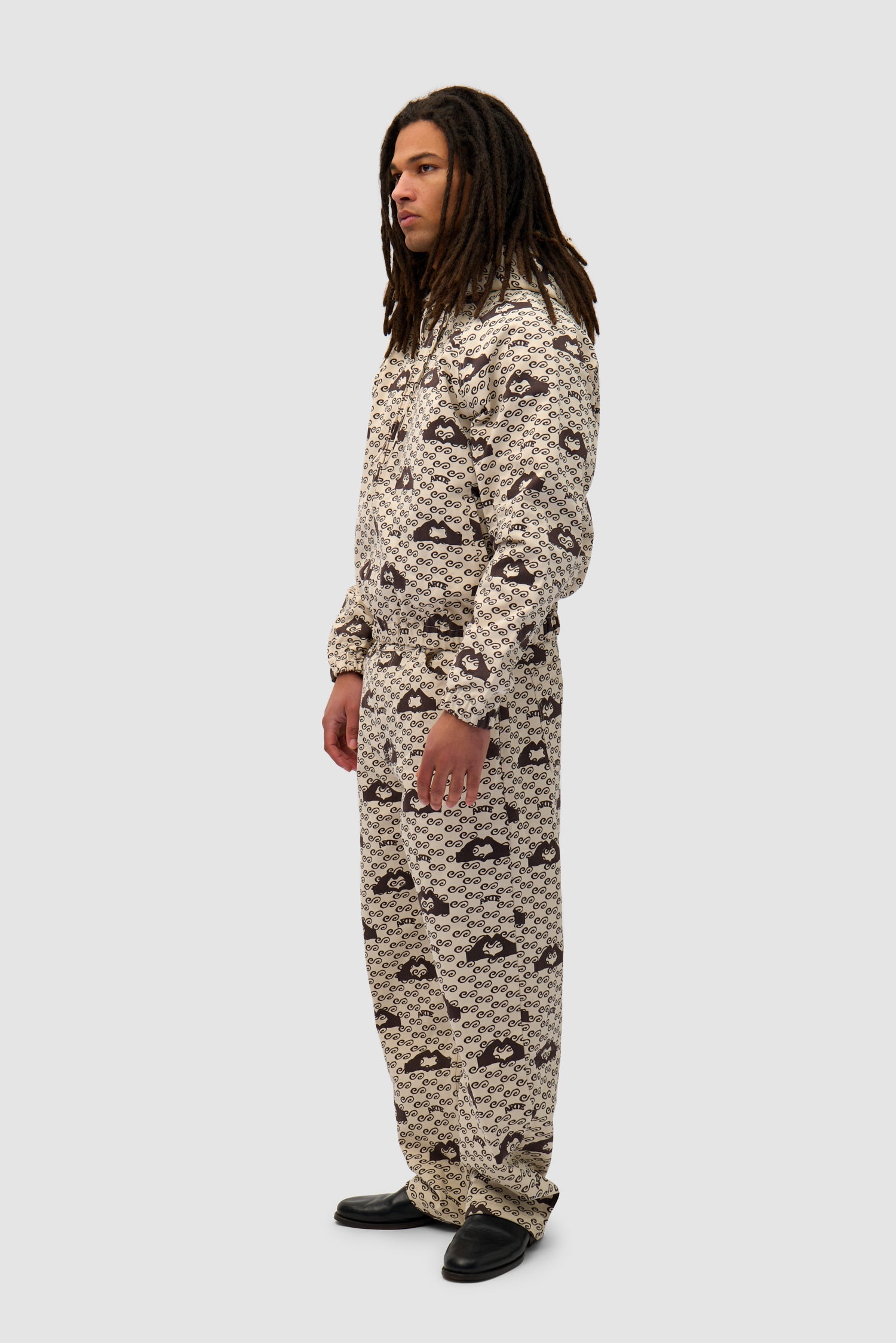 Veste imprimée en forme de cœur - crème/marron