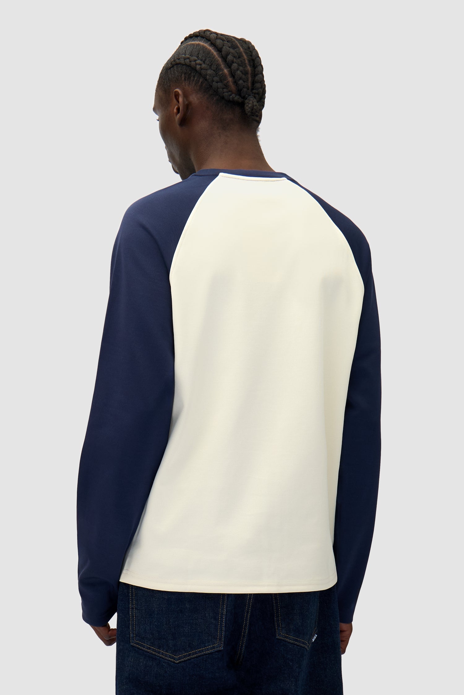 Manches longues avec Bird Logo - Marine/Crème