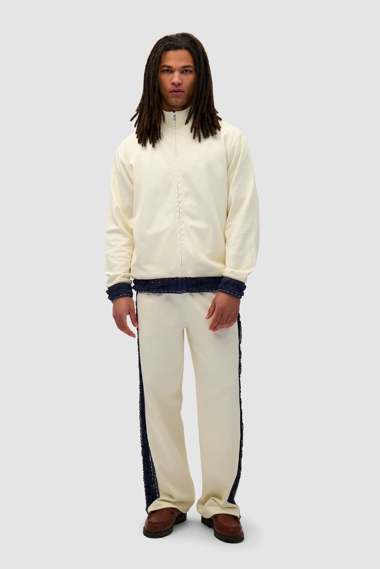 Pantalon à bordures - Crème