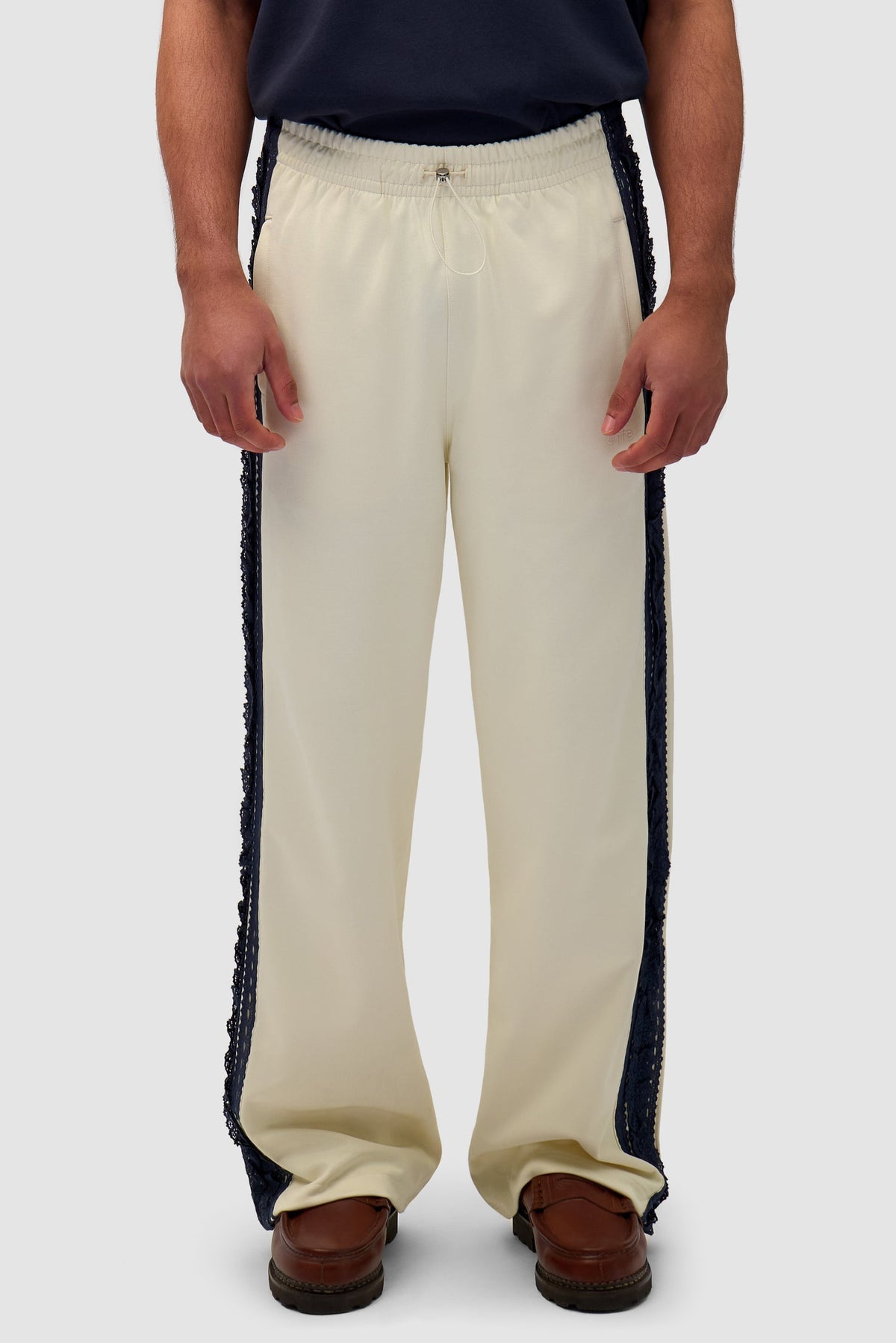 Pantalon à bordures - Crème