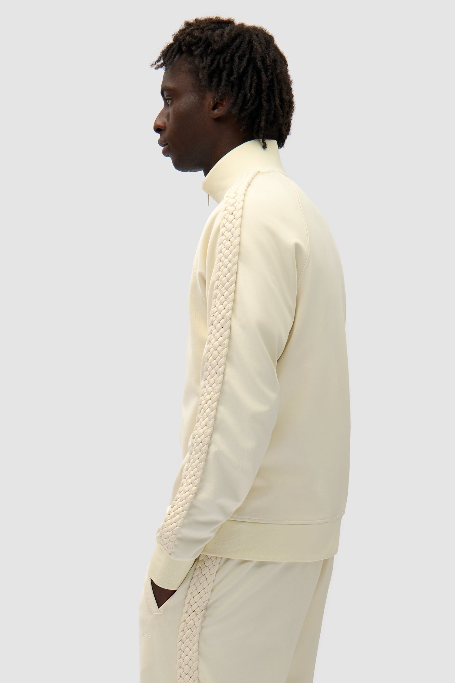 Veste à bandes tressées - Crème