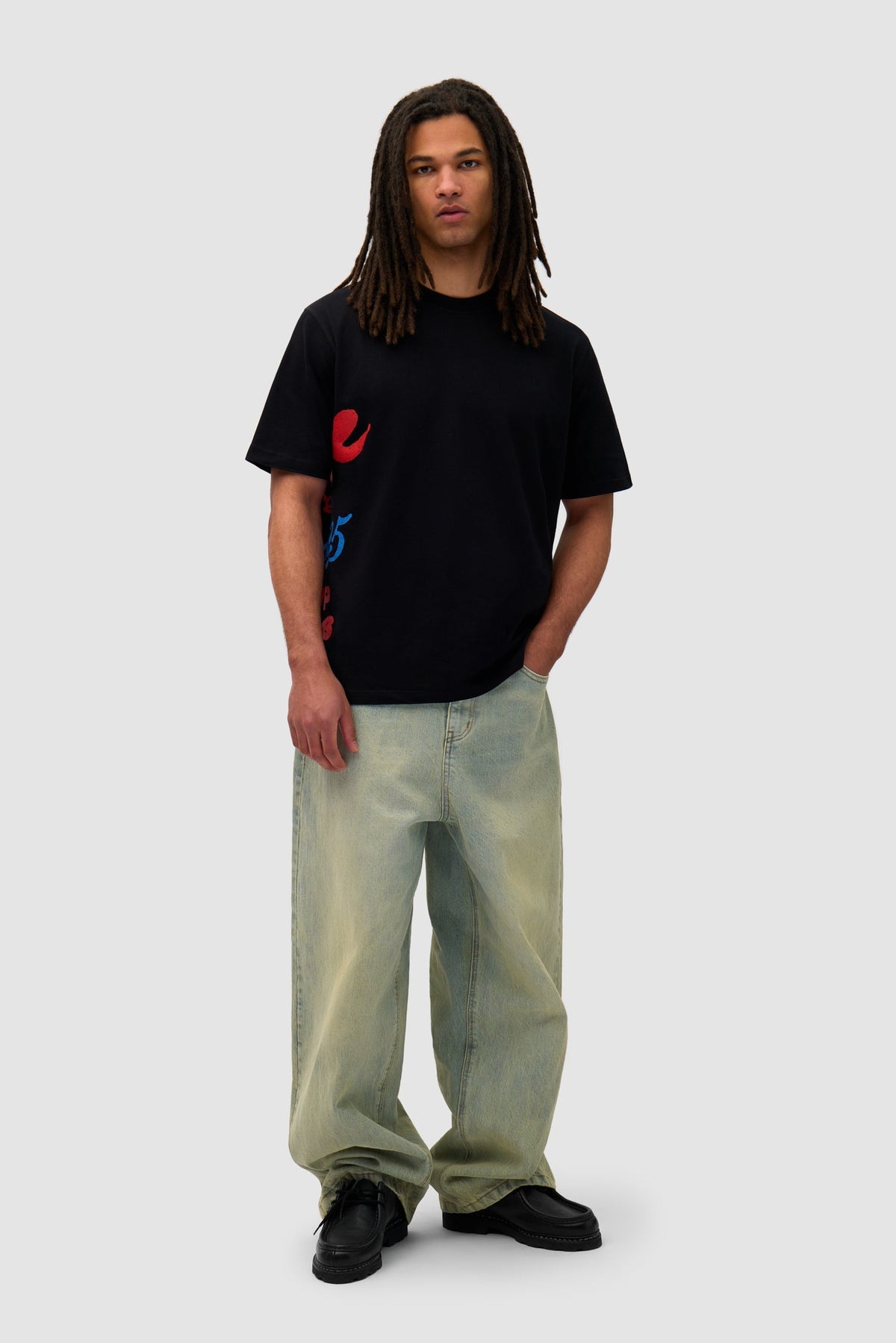 T-shirt à imprimé latéral - Noir