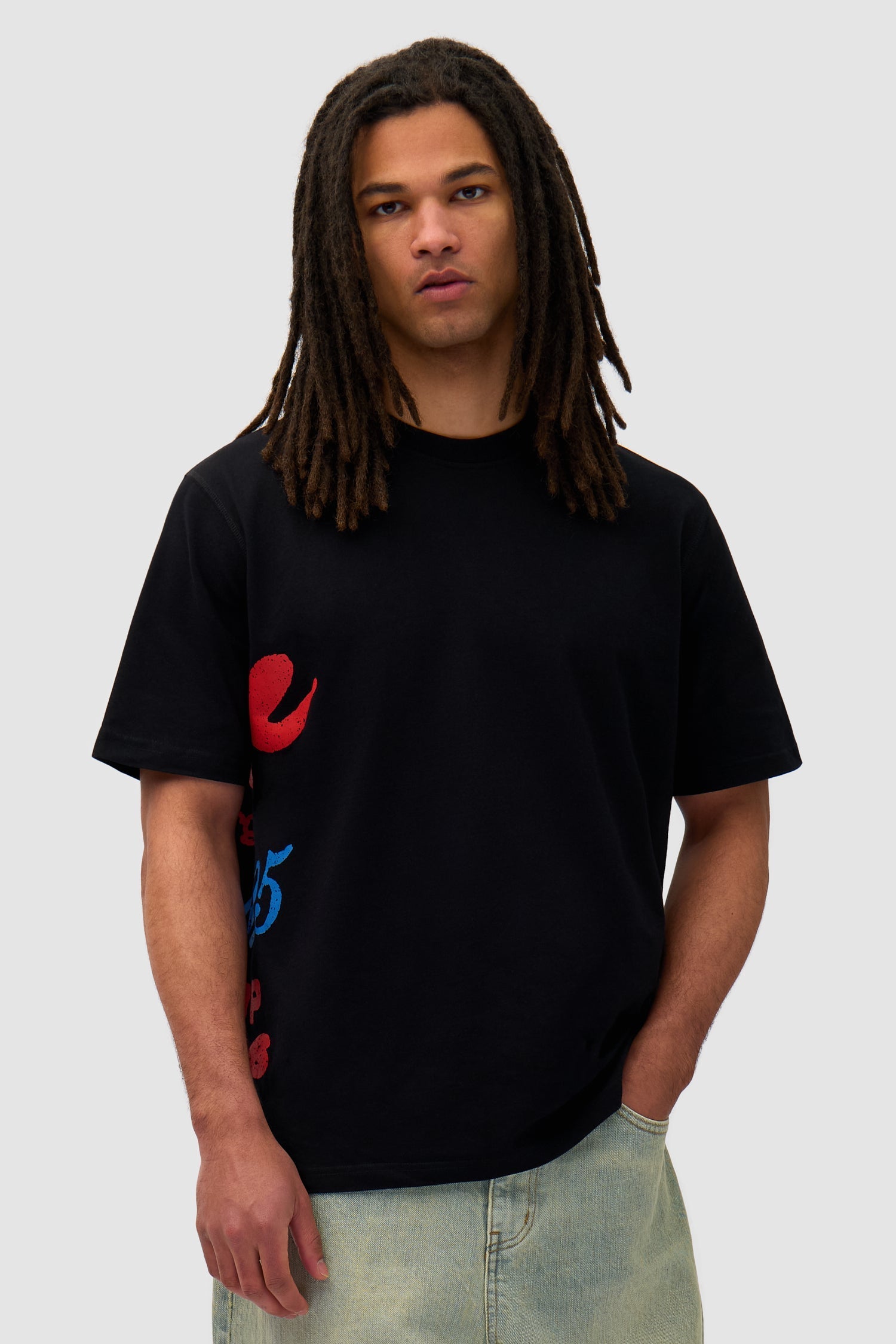 T-shirt à imprimé latéral - Noir
