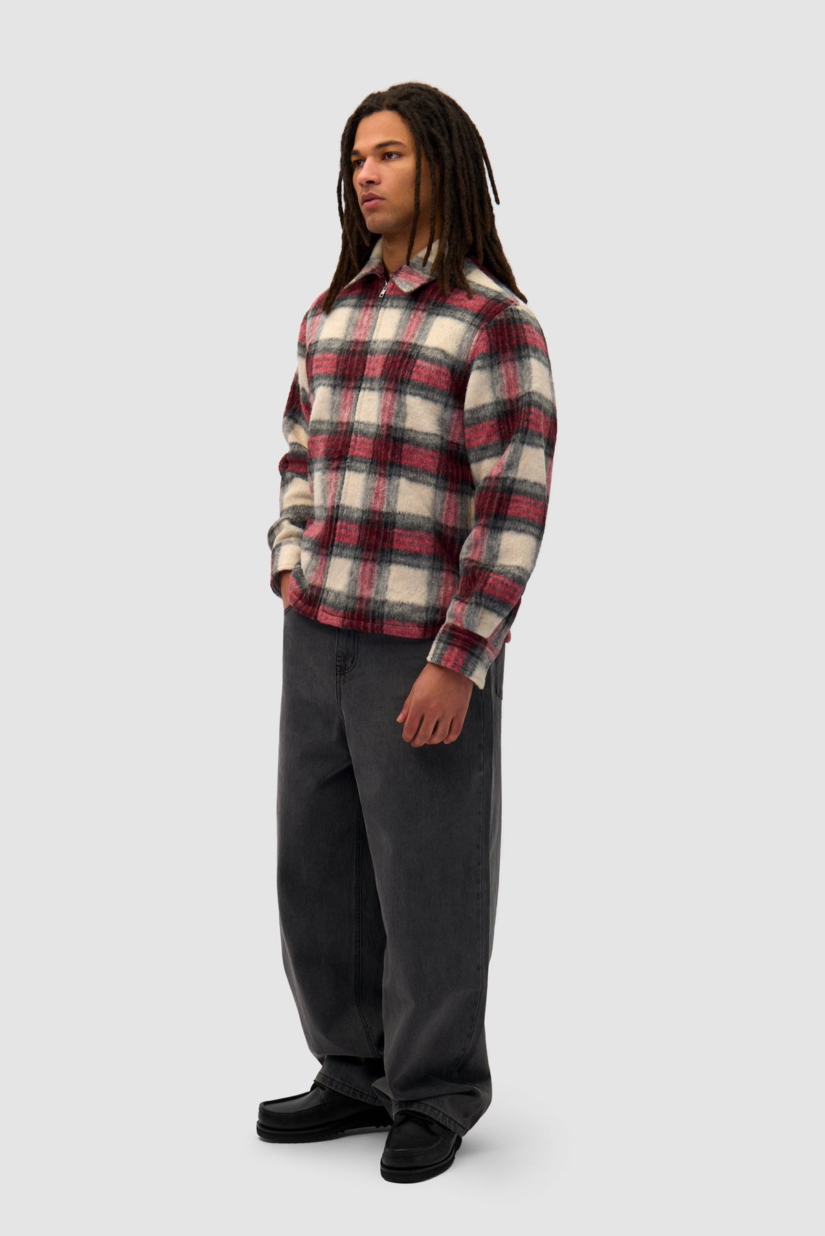 Chemise à fermeture éclair - Plaid