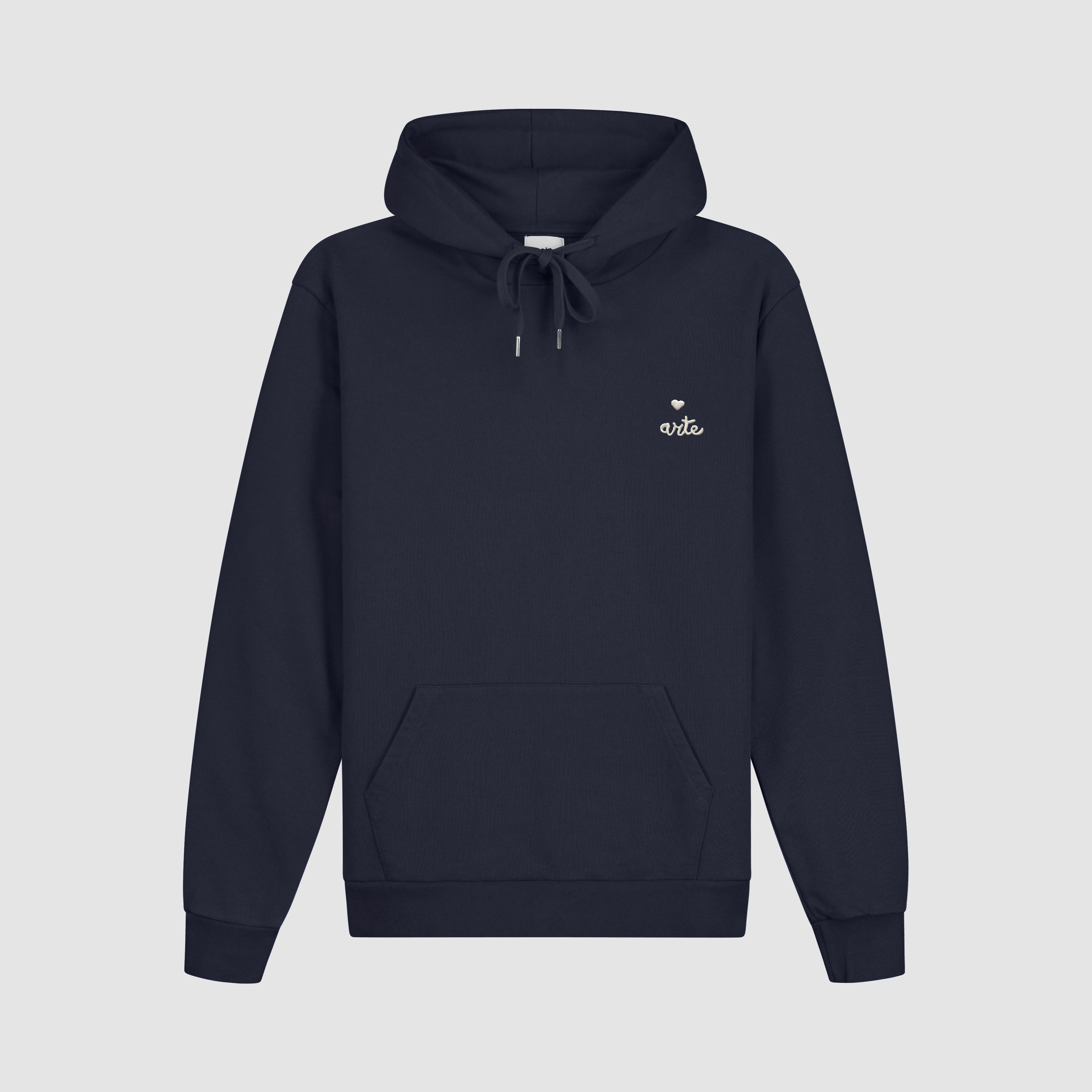 Sweat à capuche avec logo en forme de cœur - Marine