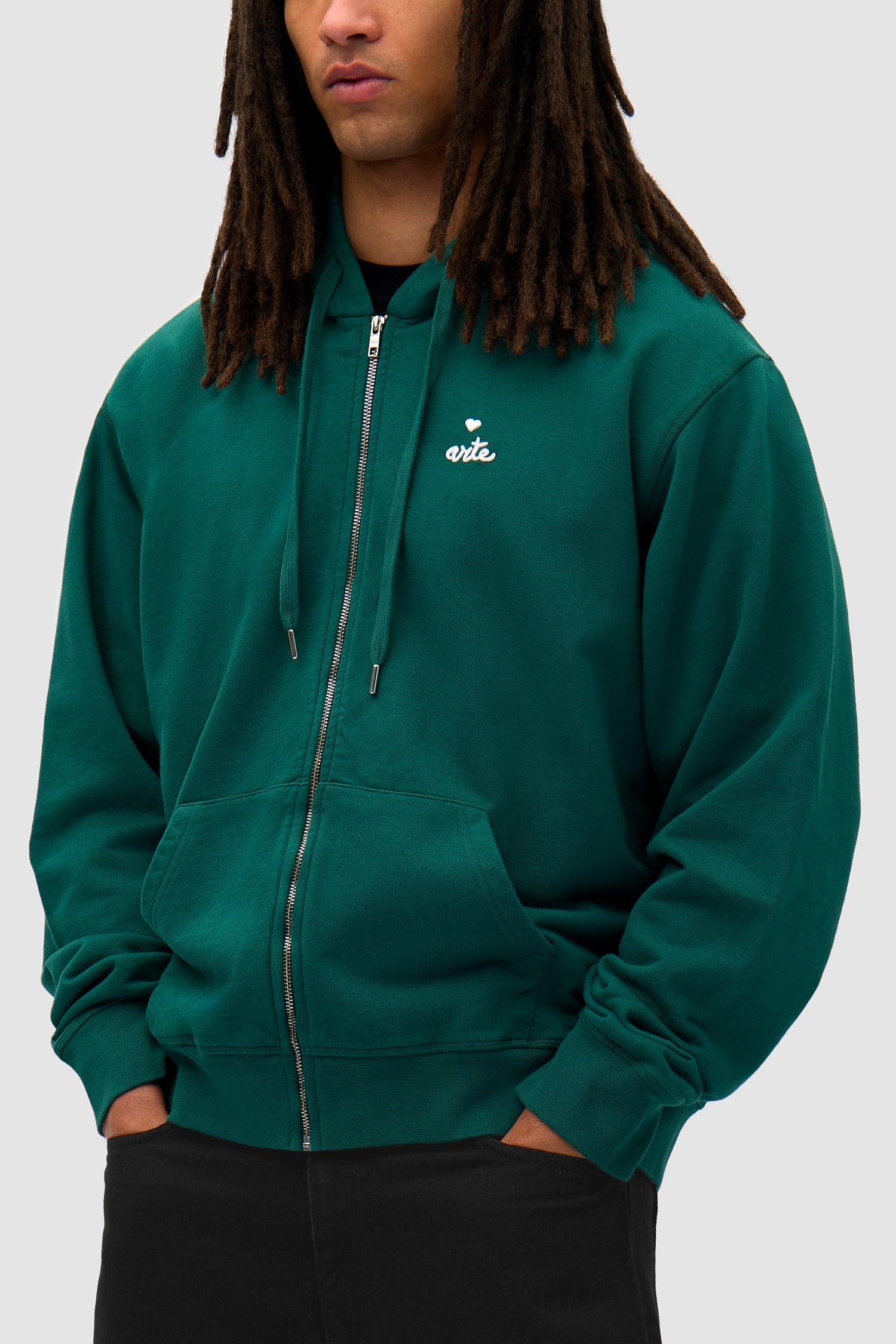 Sweat à capuche zippé Heart - Vert