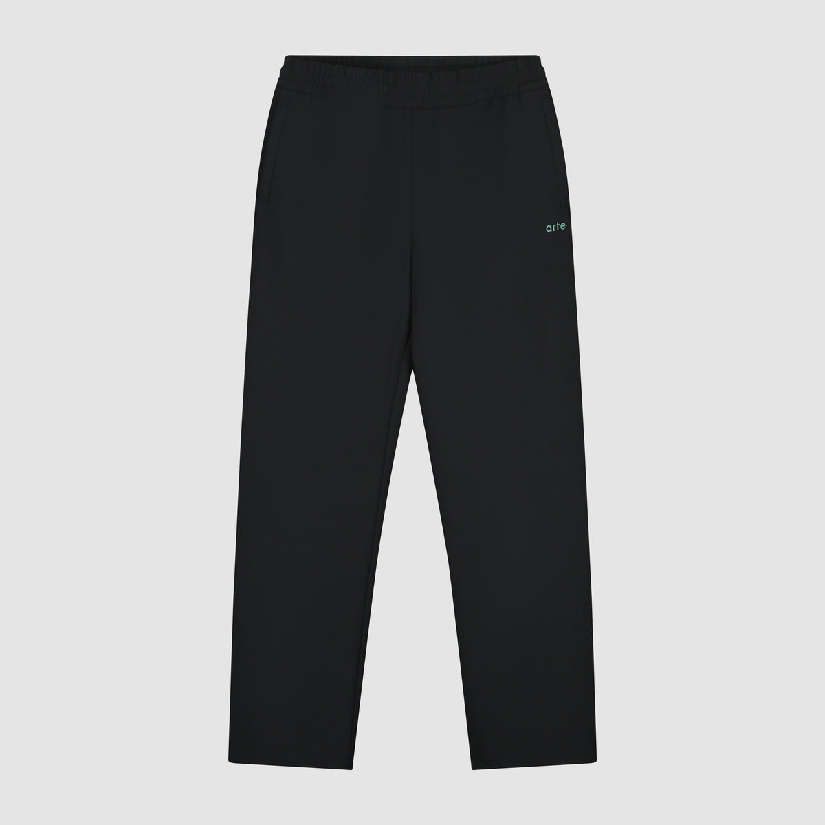 Pantalon en polyester à logo vert - Noir