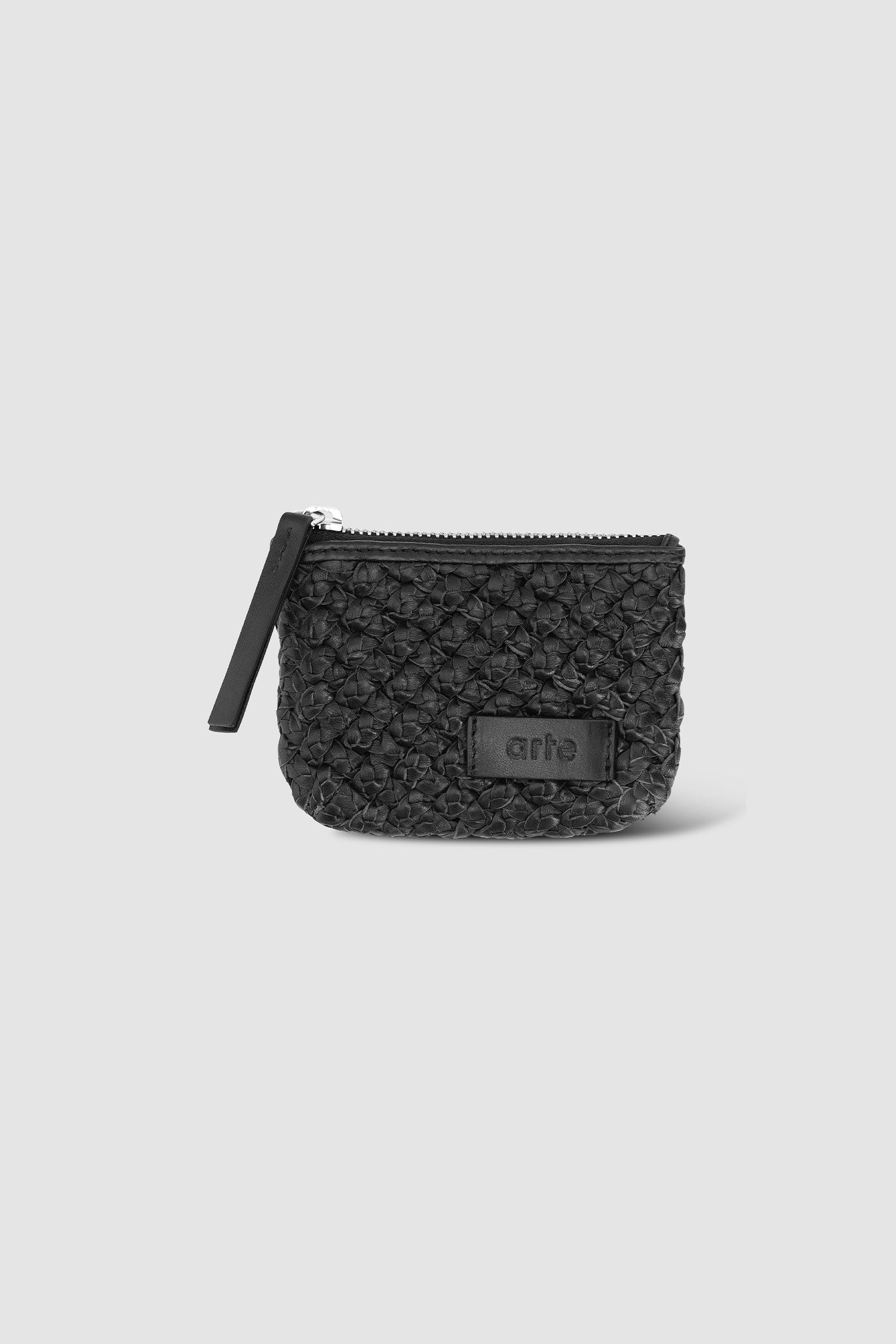 Portefeuille en cuir tressé - Noir