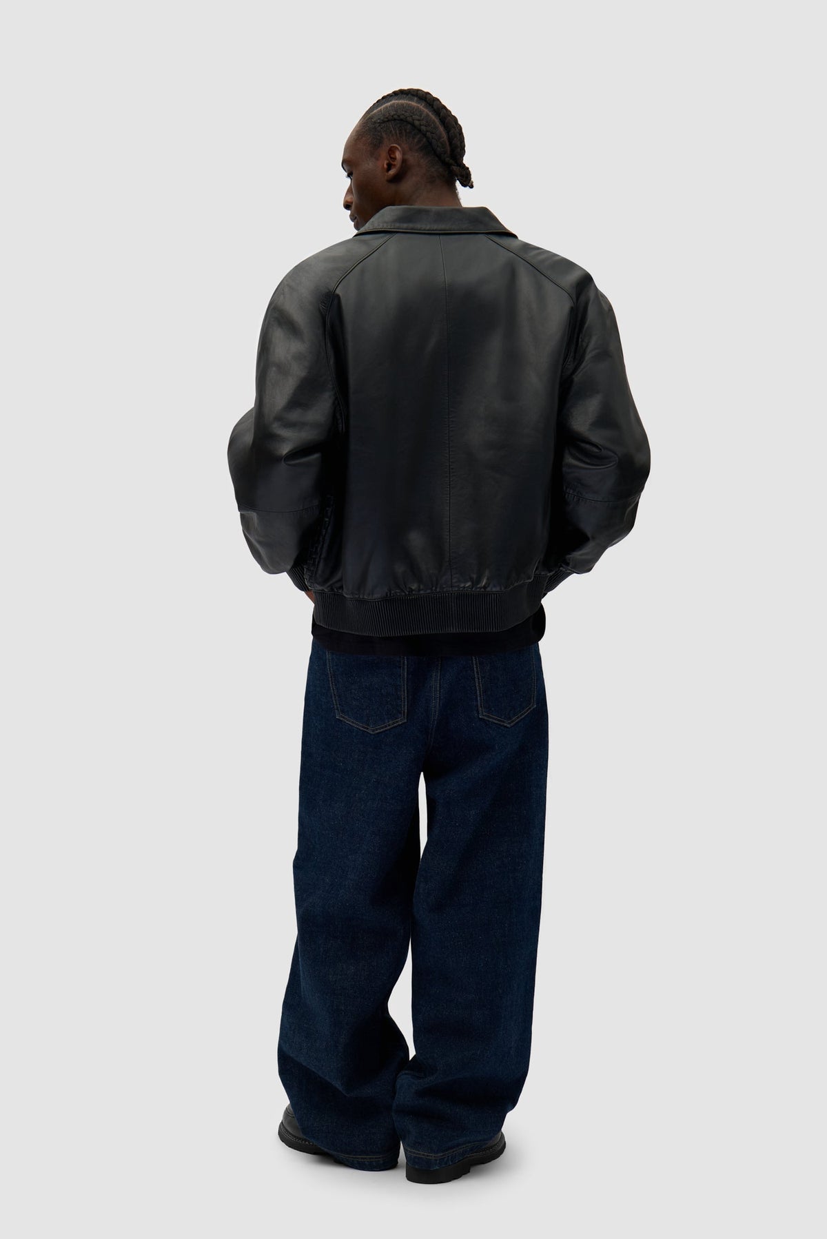 Veste en cuir Square - Noir
