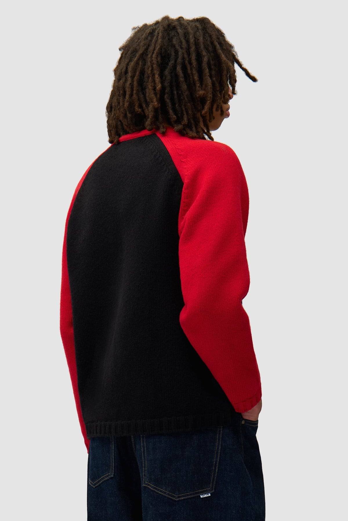 Manches longues en tricot - Noir/Rouge