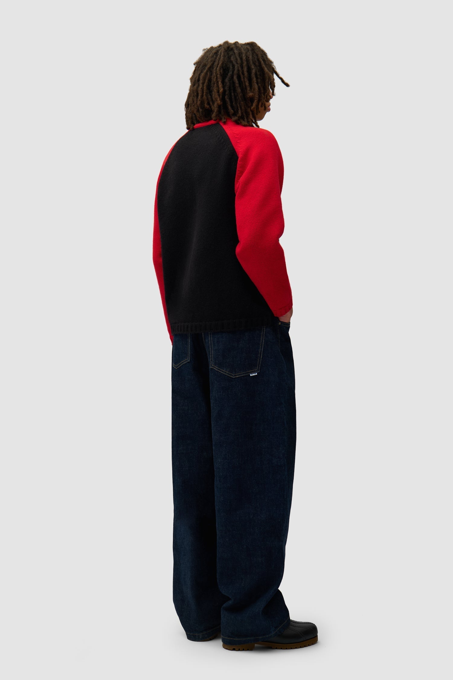 Manches longues en tricot - Noir/Rouge