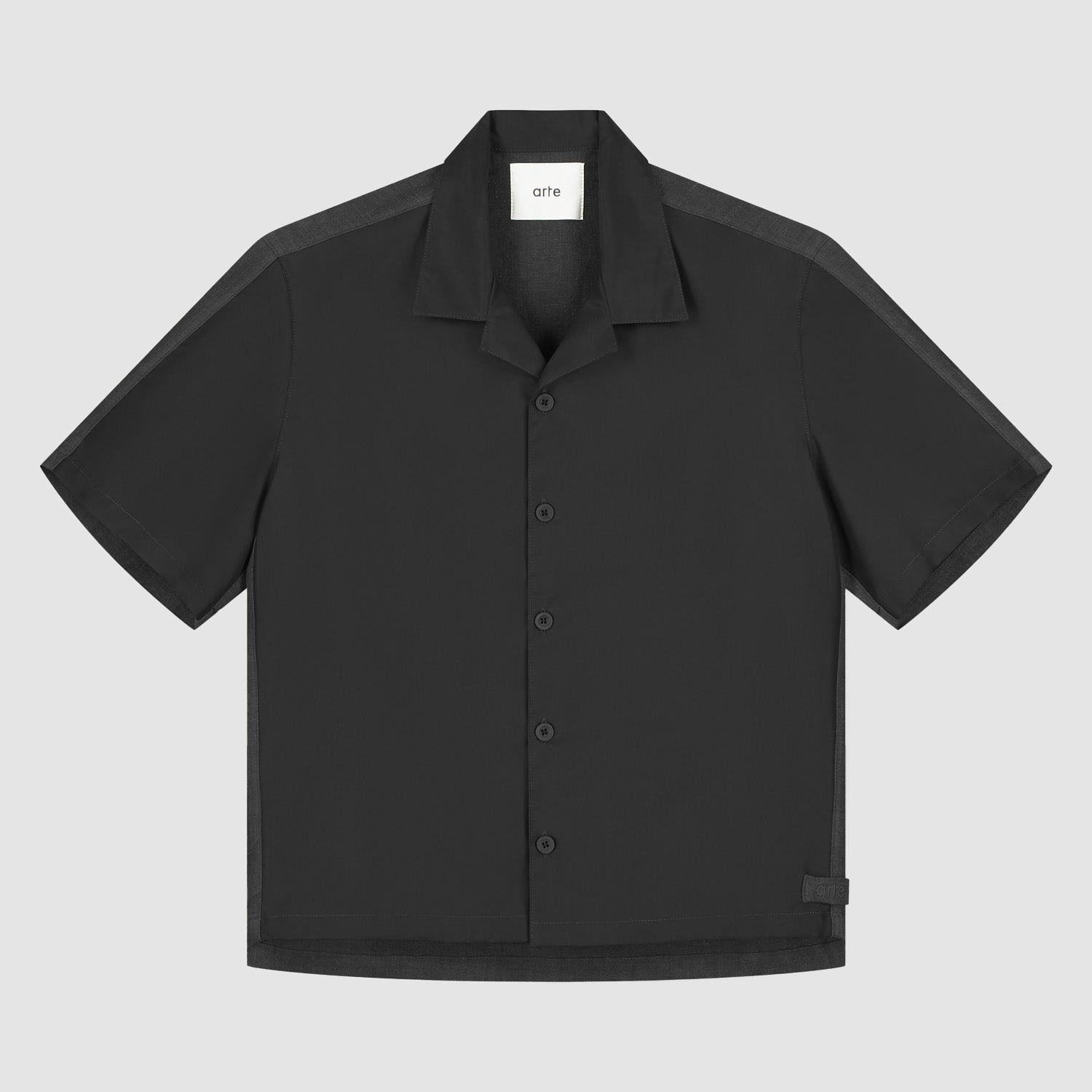 Chemise en lin et nylon - Noir