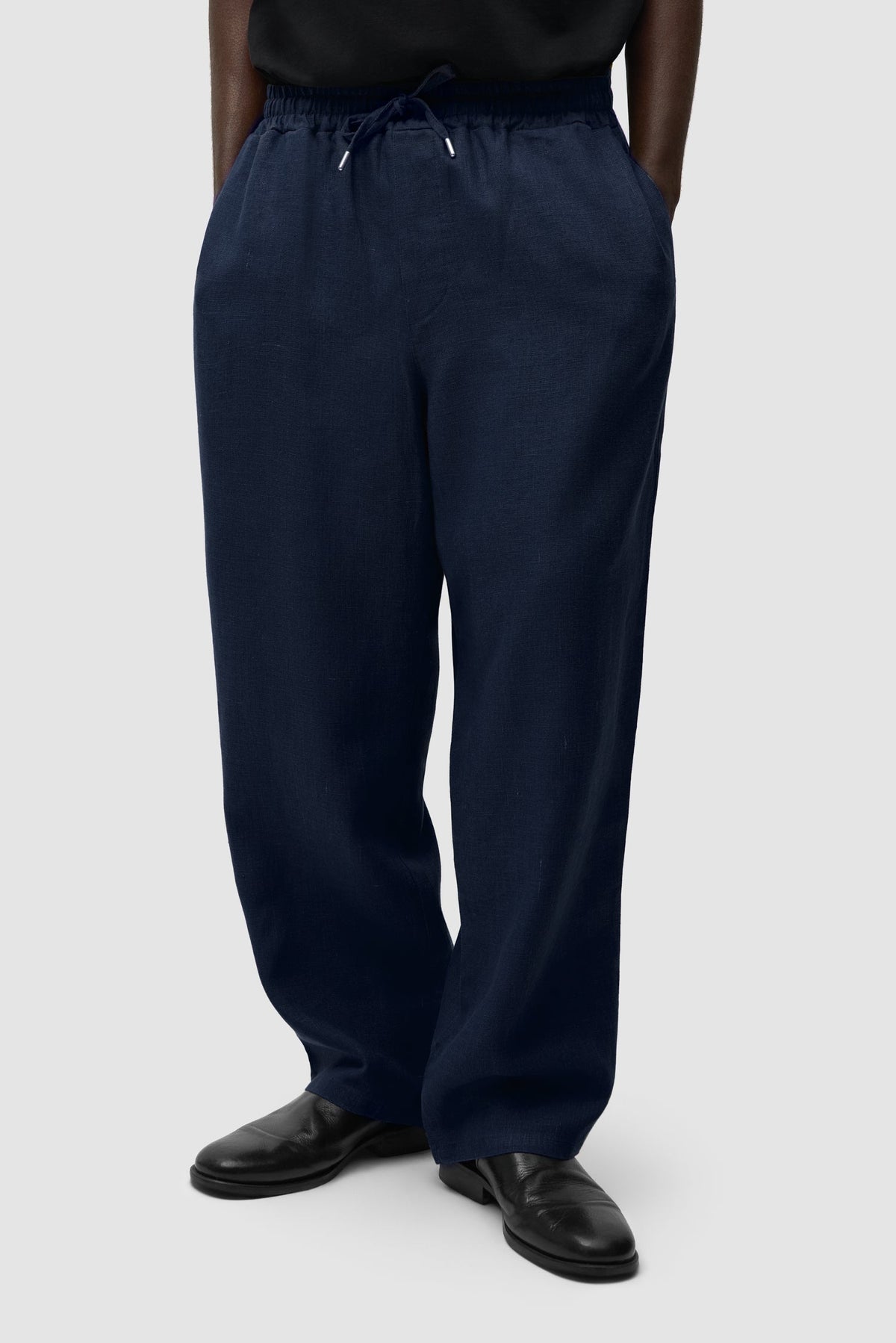 Pantalon en lin - Bleu marine