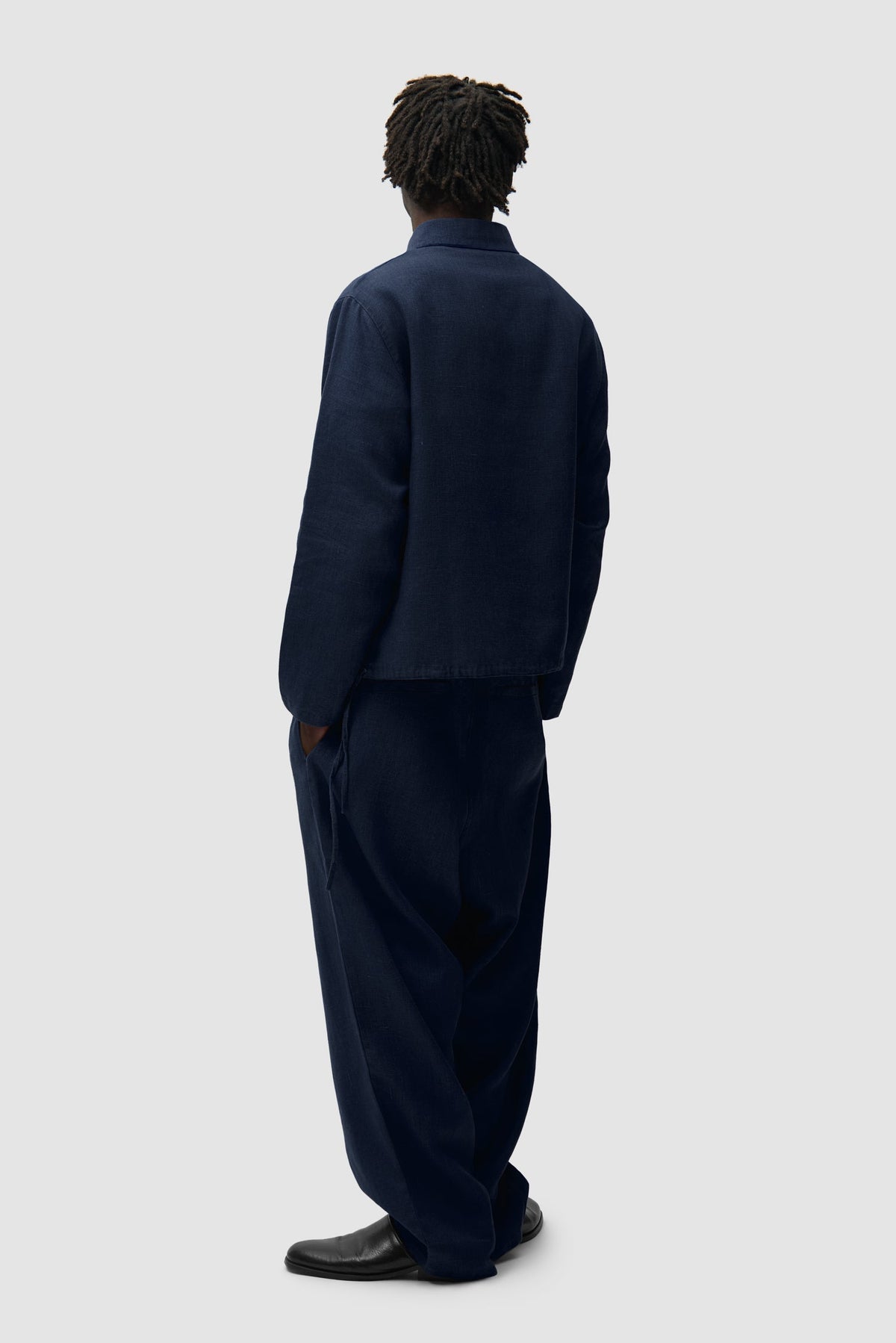 Pantalon en lin - Bleu marine
