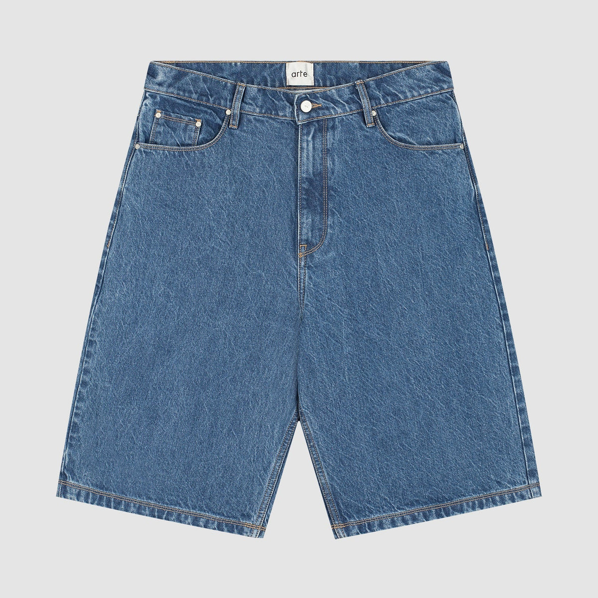 Short en denim à poches rondes - Denim brut