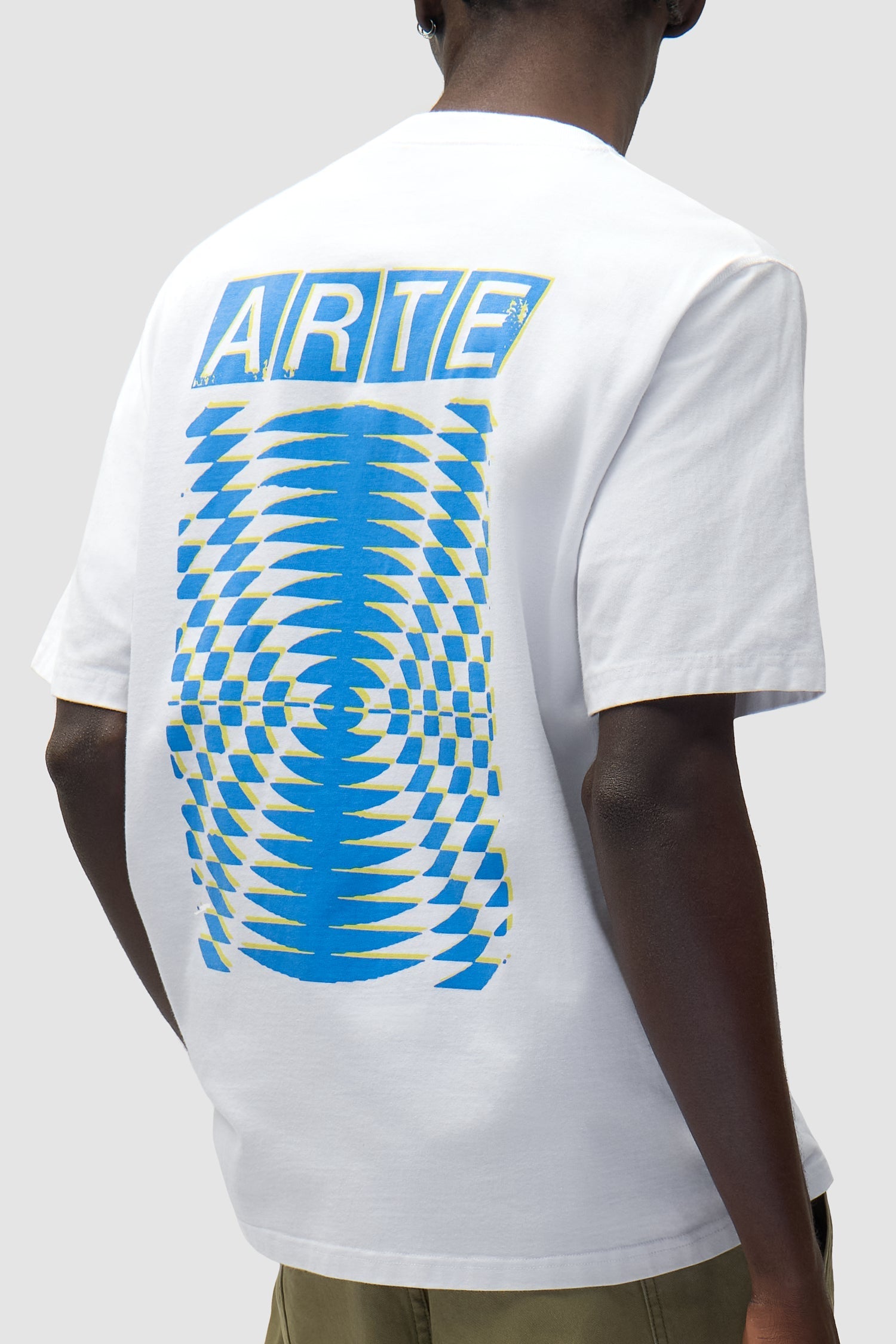 T-shirt à dos imprimé abstrait - Blanc