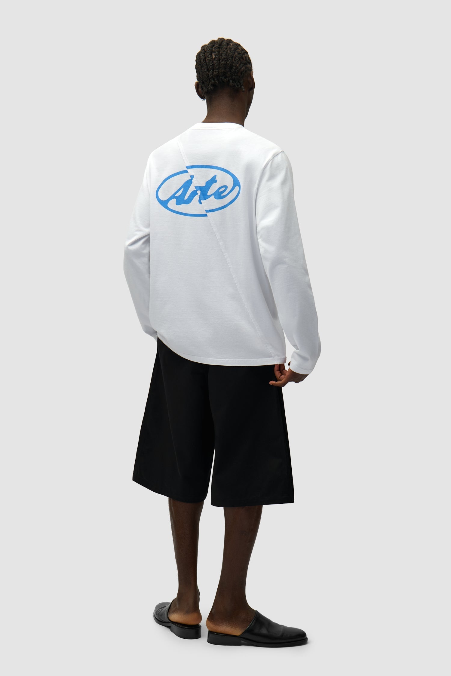 T-shirt à manches longues avec logo cercle dans le dos - Blanc