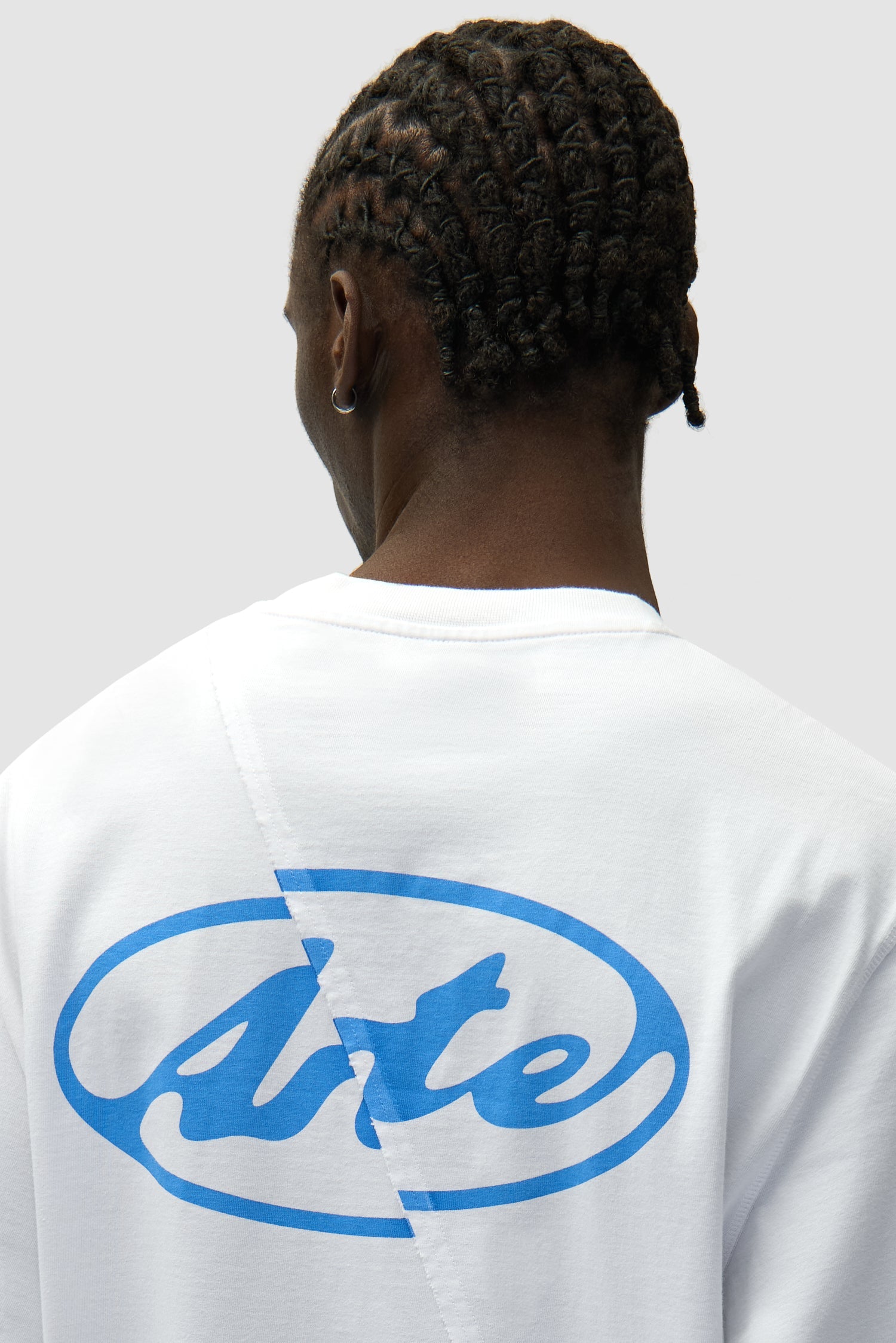 T-shirt à manches longues avec logo cercle dans le dos - Blanc