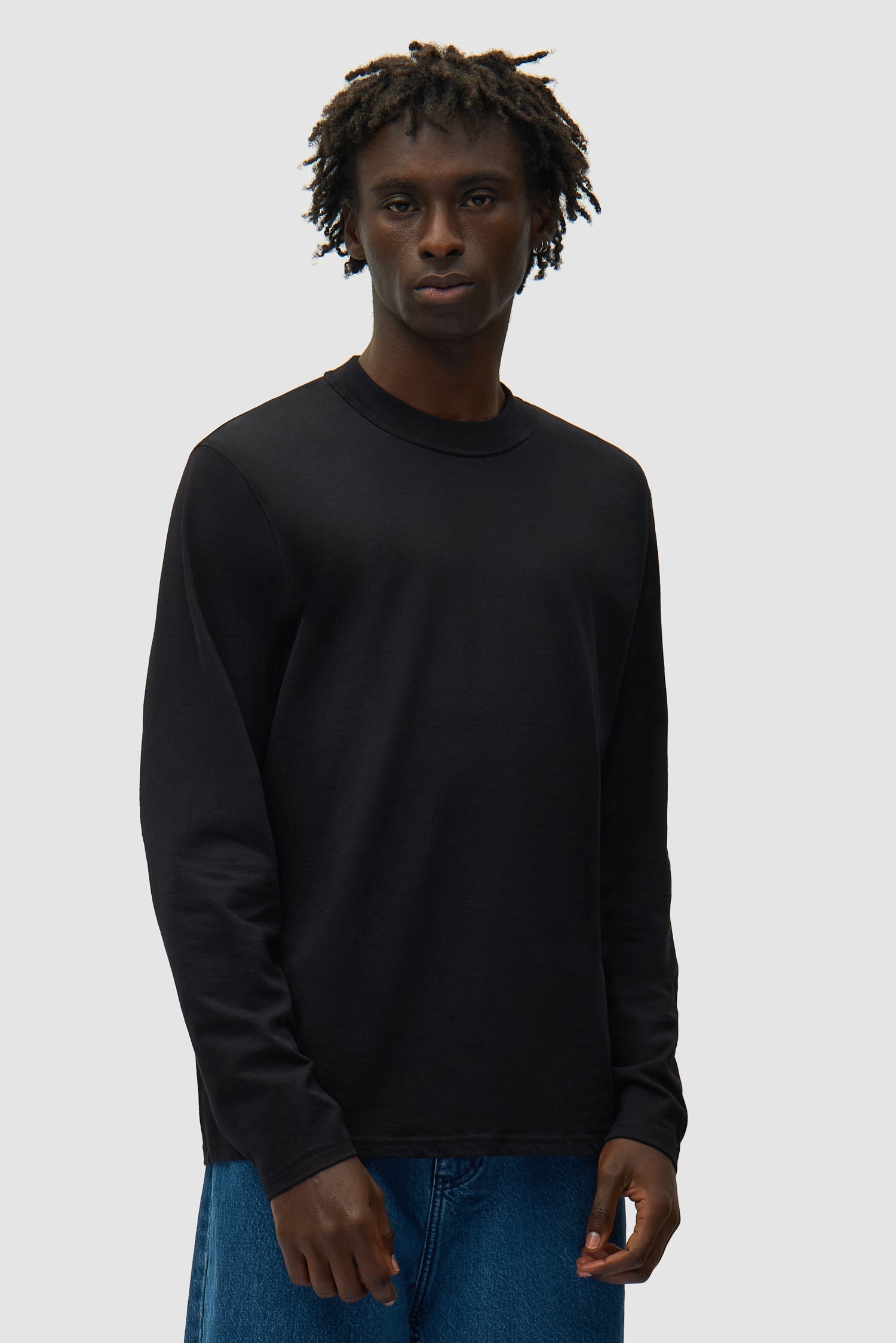 T-shirt à manches longues avec étiquette réversible - Noir