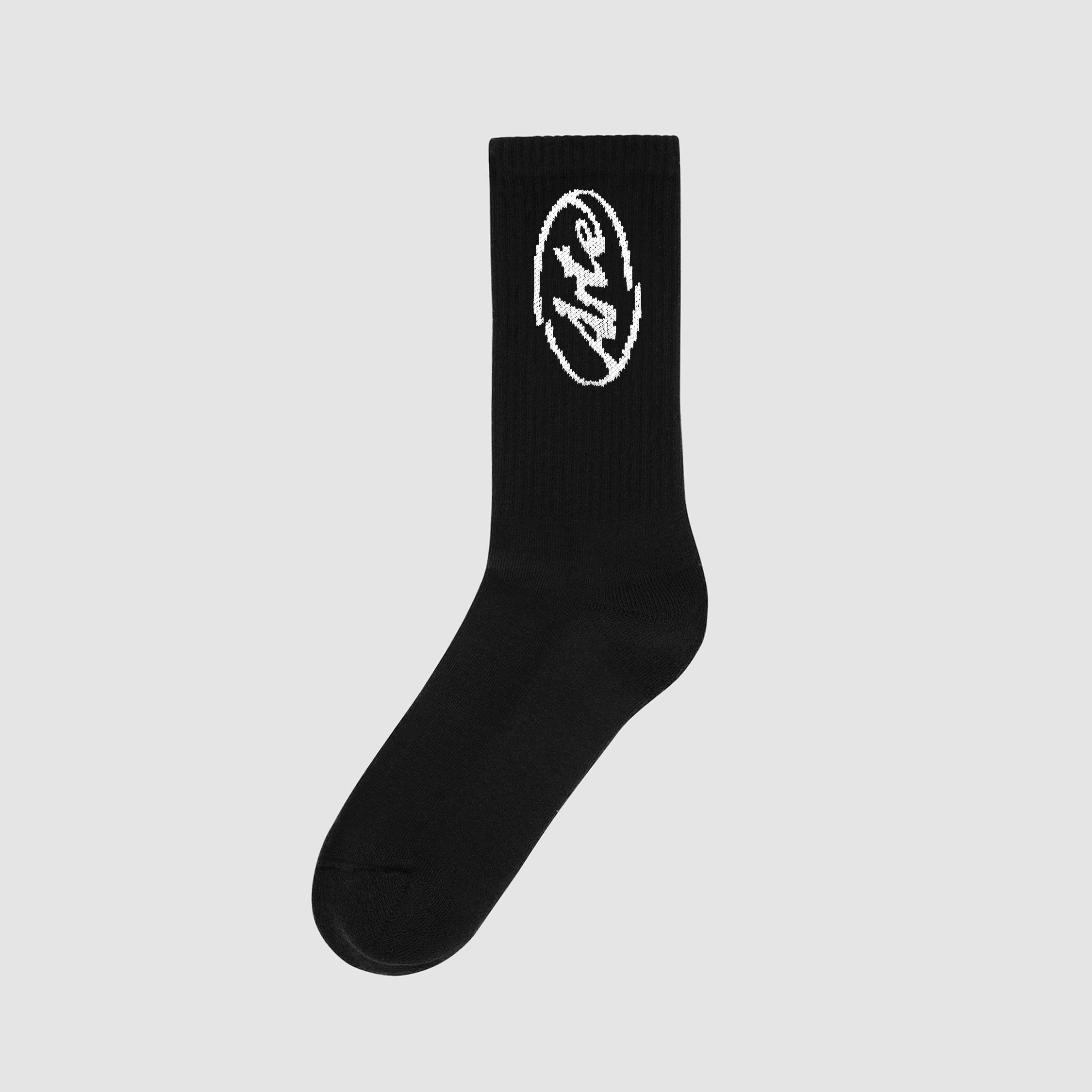 Chaussettes à logo circulaire - Noir