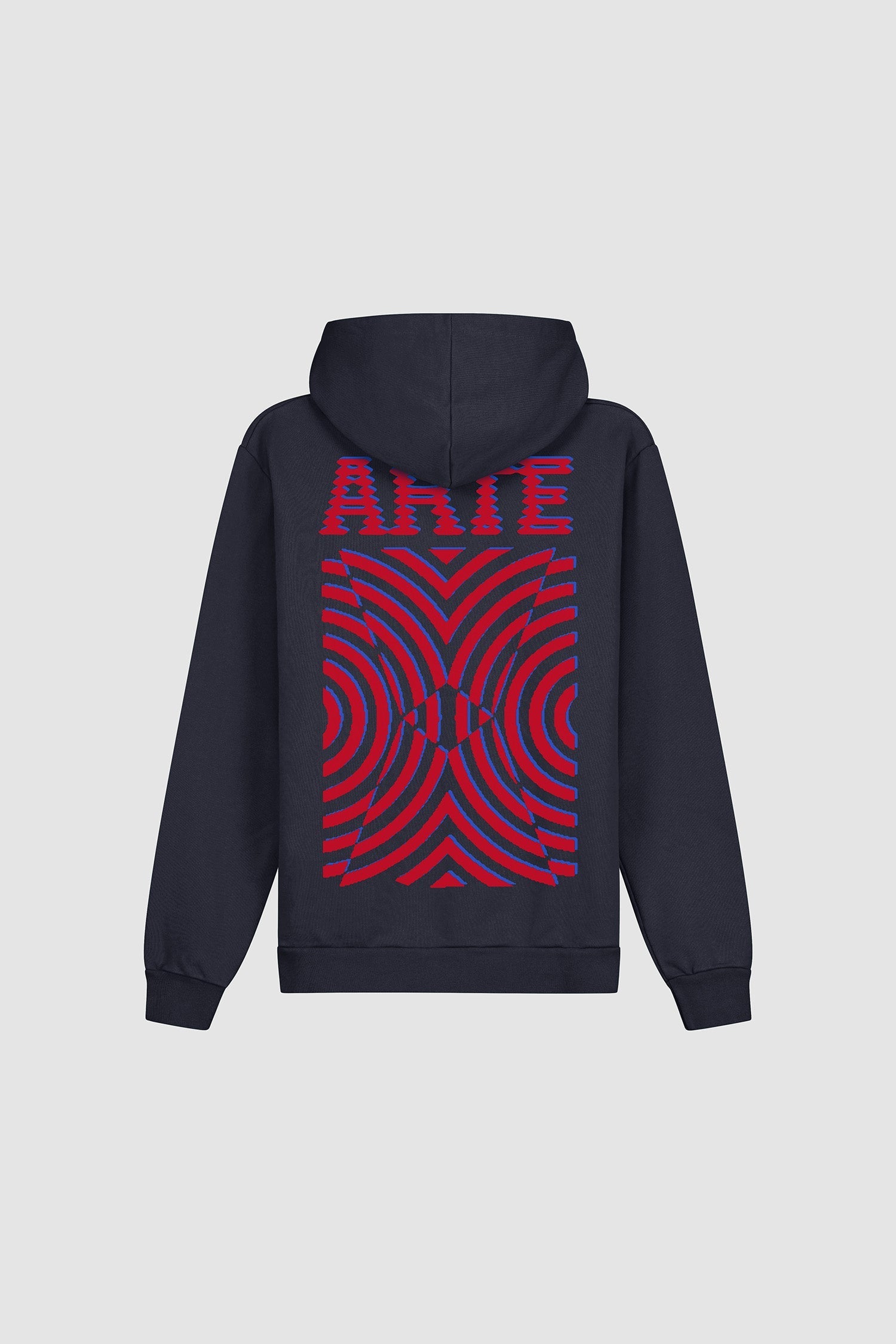 Sweat à capuche avec impression murale dans le dos - Navy