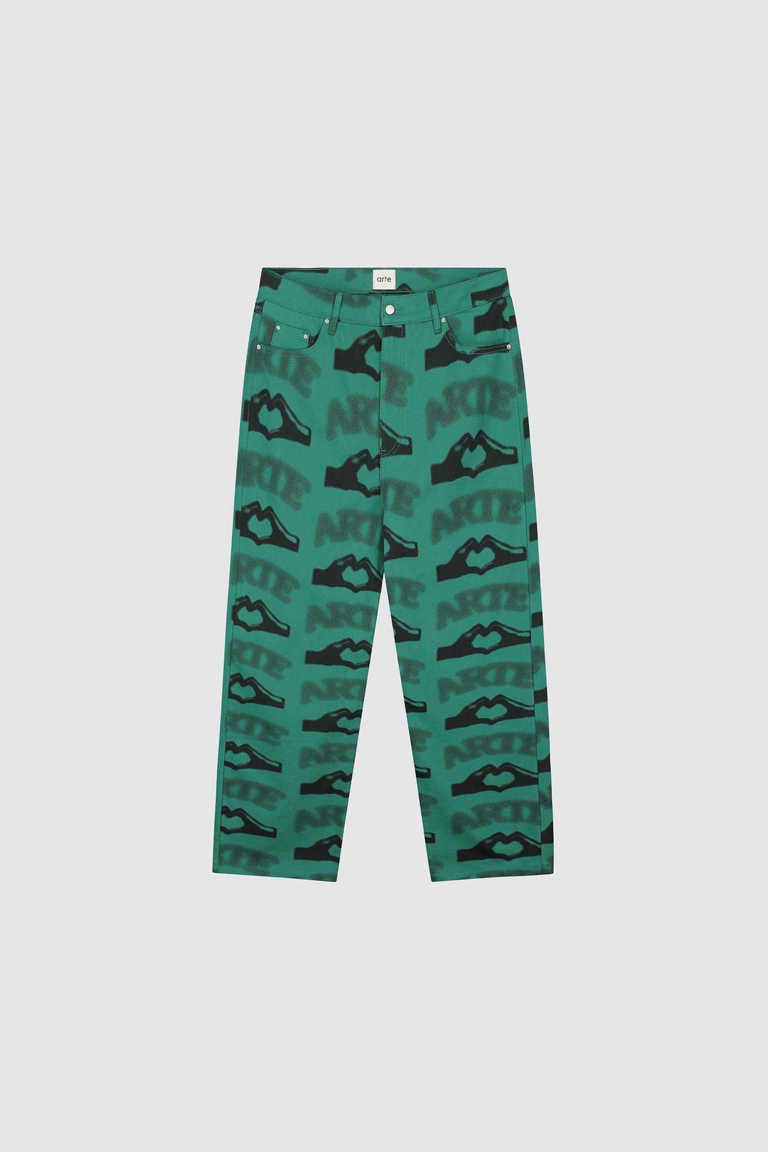 Pantalon imprimé en forme de cœur - Vert