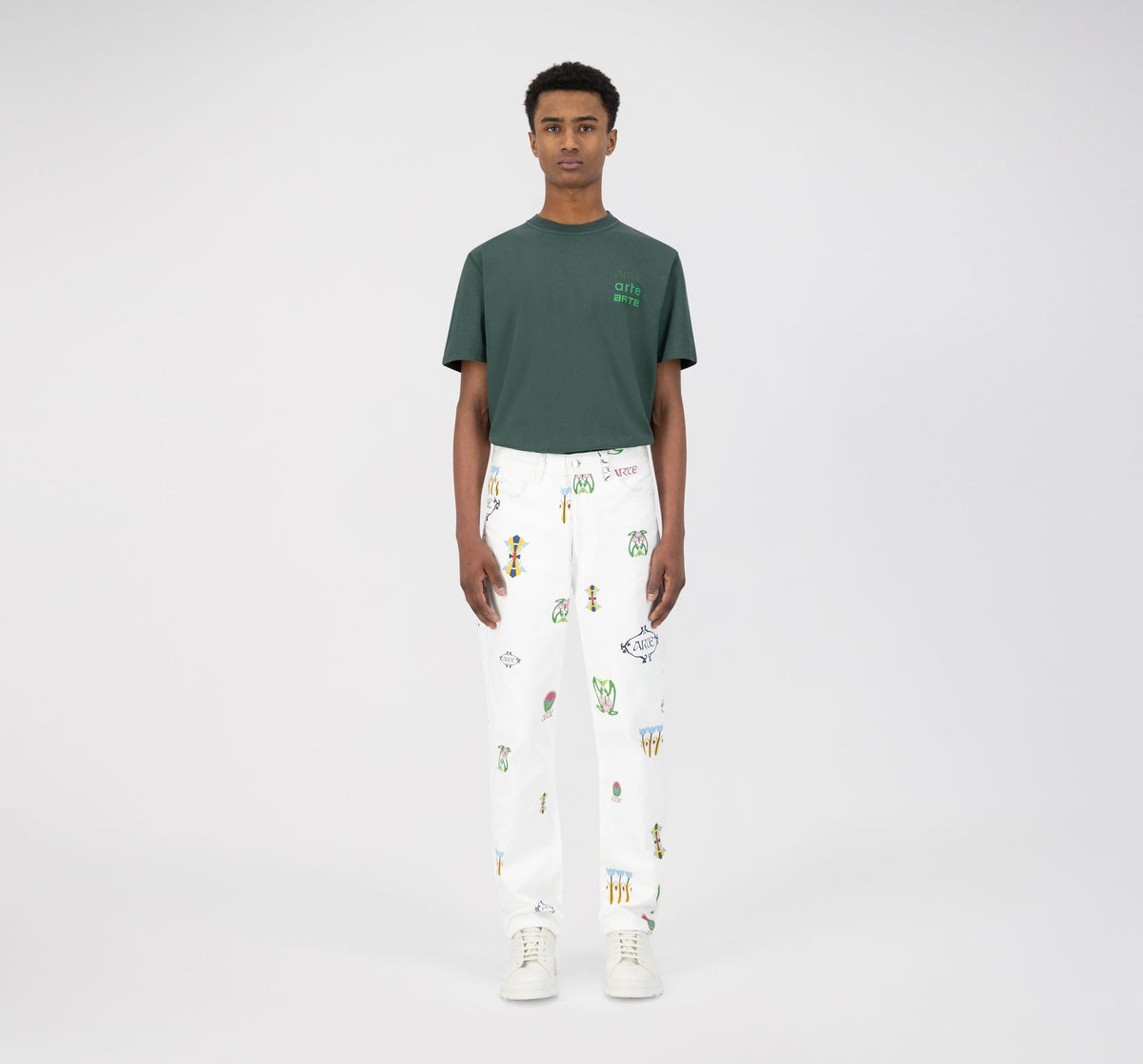 Pantalon Jean Logo - Blanc - NO ARCHIVE SALE