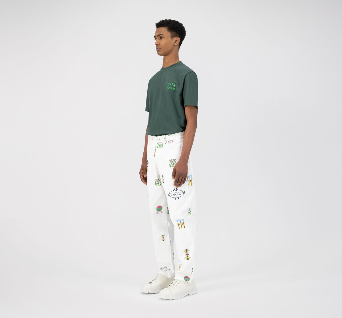 Pantalon Jean Logo - Blanc - NO ARCHIVE SALE