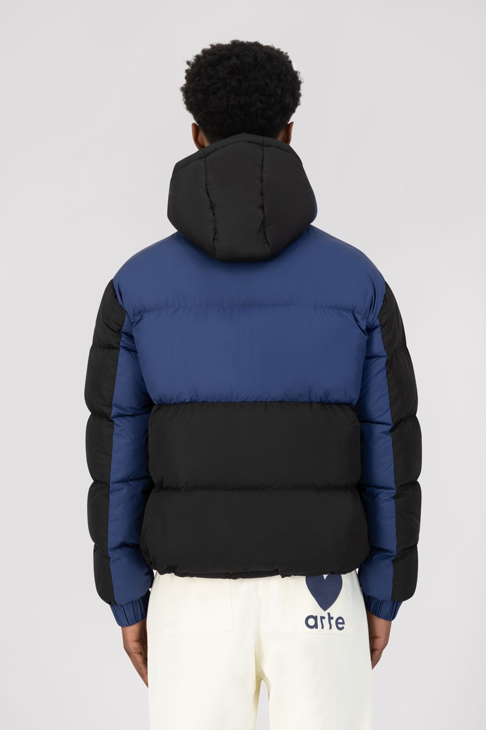 Joey Double Puffer Jacket - Bleu/Noir
