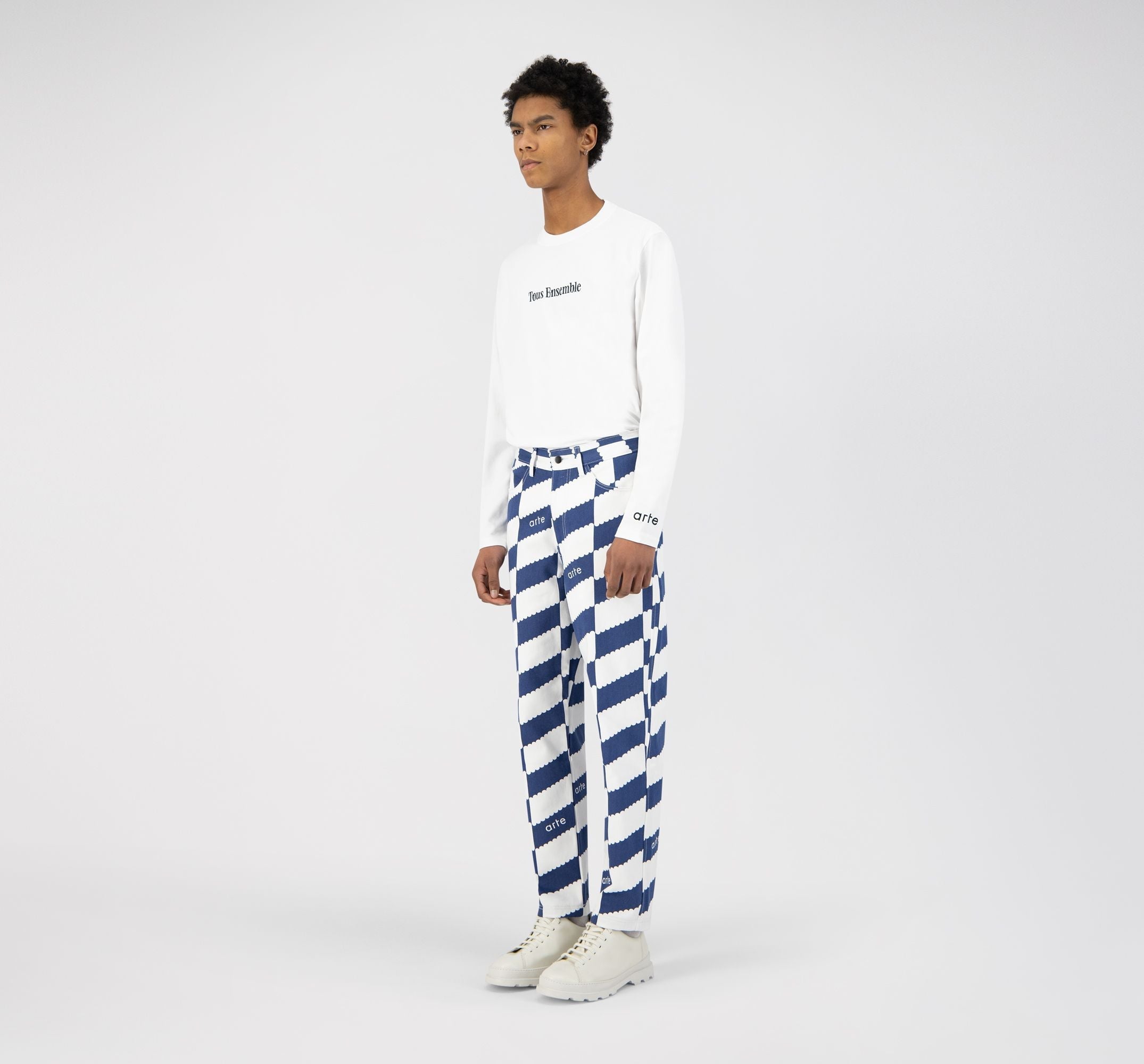 Pantalon Jean Dia - Blanc/Marine