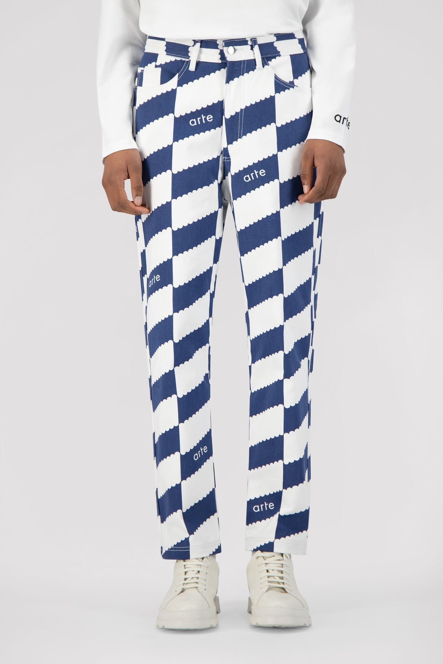 Pantalon Jean Dia - Blanc/Marine