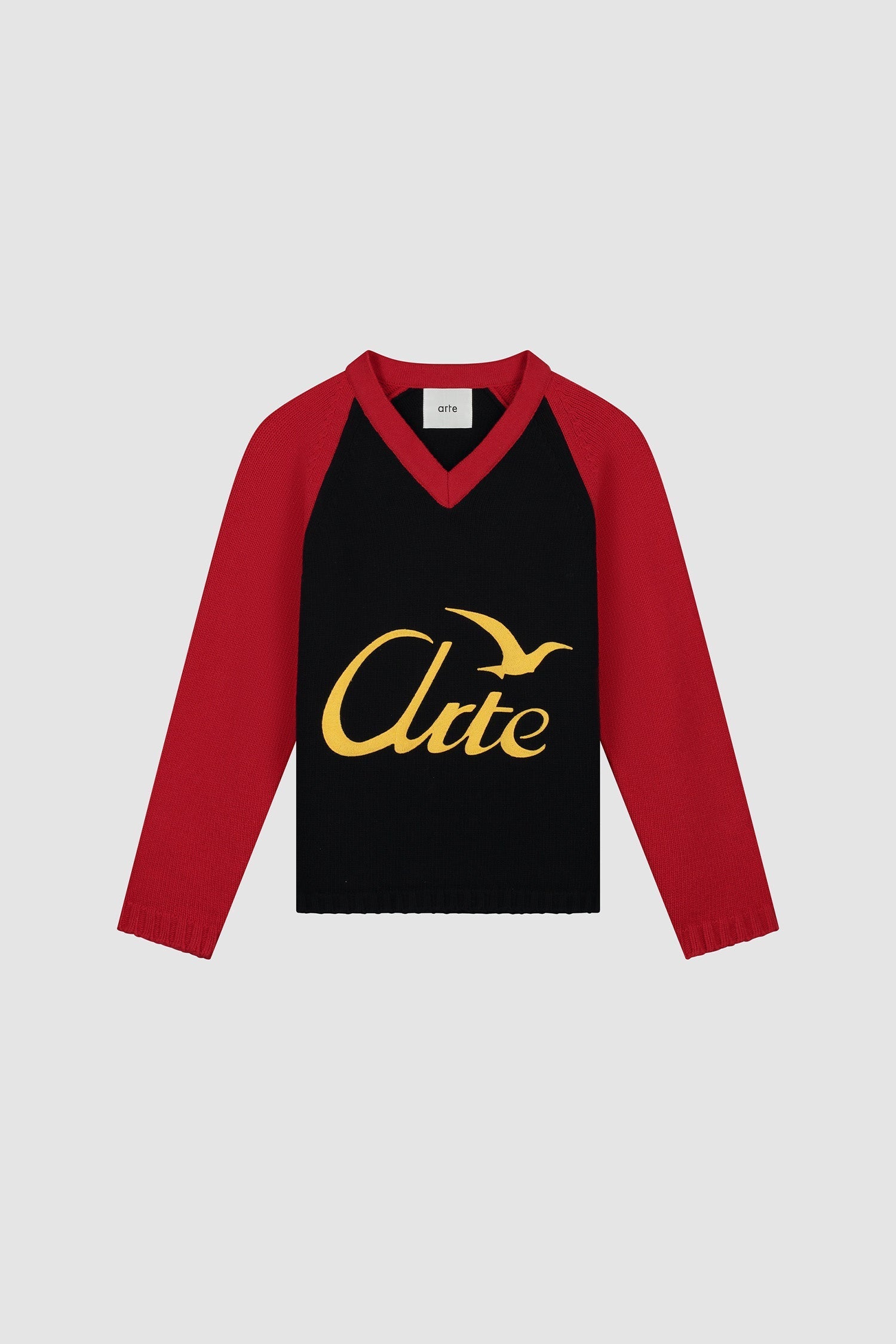 Manches longues en tricot - Noir/Rouge
