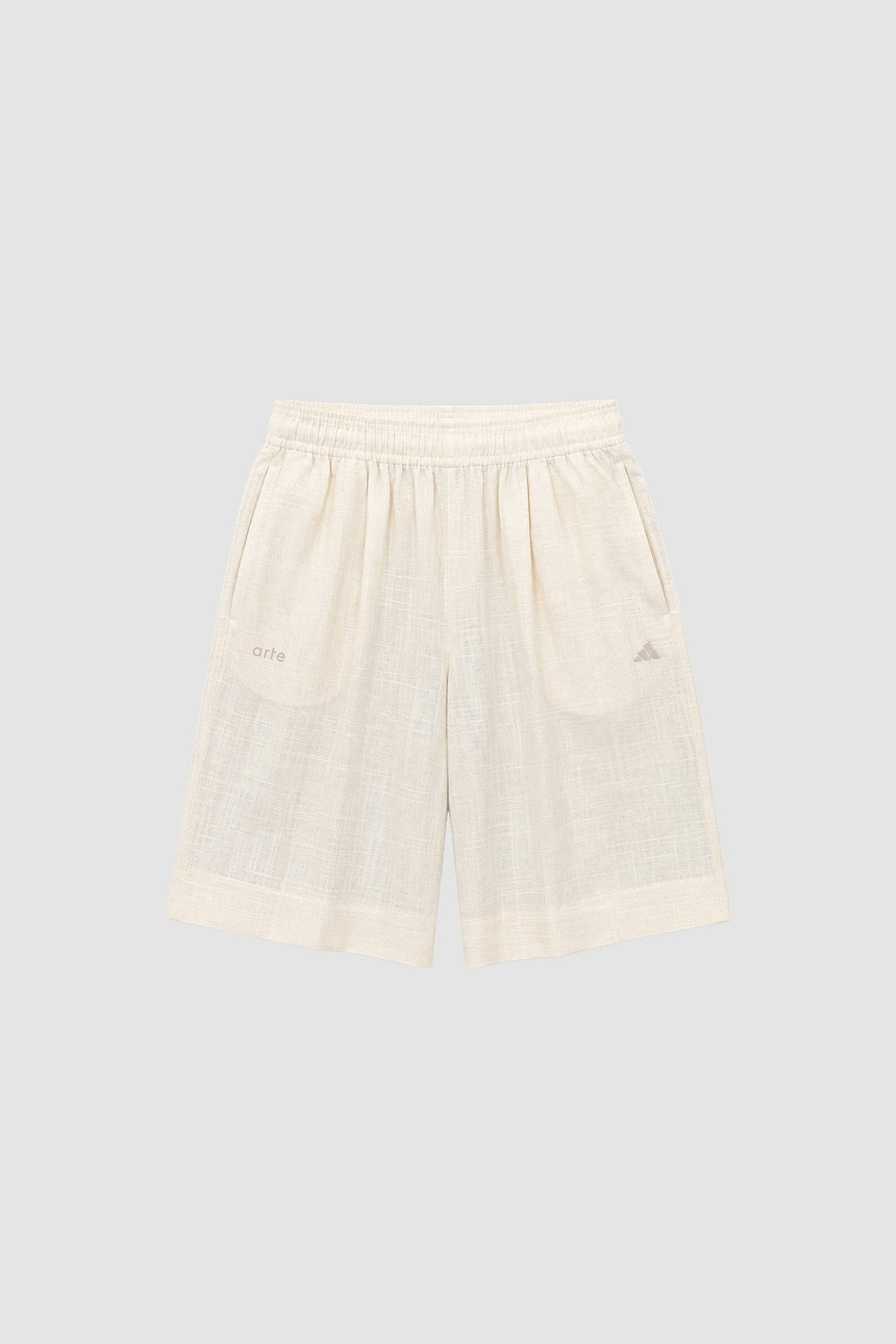 Short en lin Arte pour adidas - Blanc cassé
