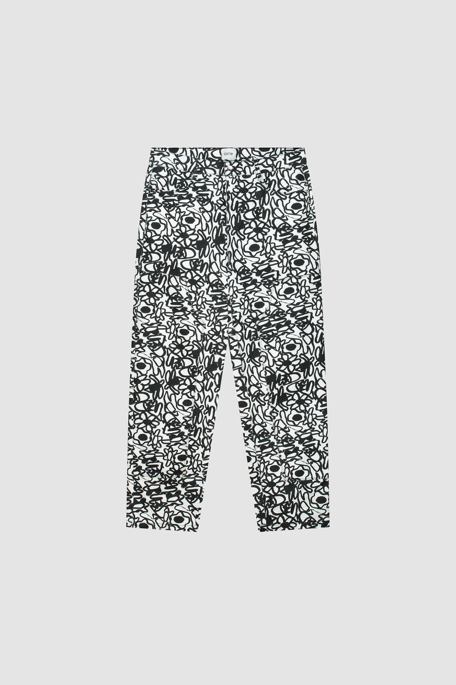Pantalon Allover Flowers - Noir/Blanc