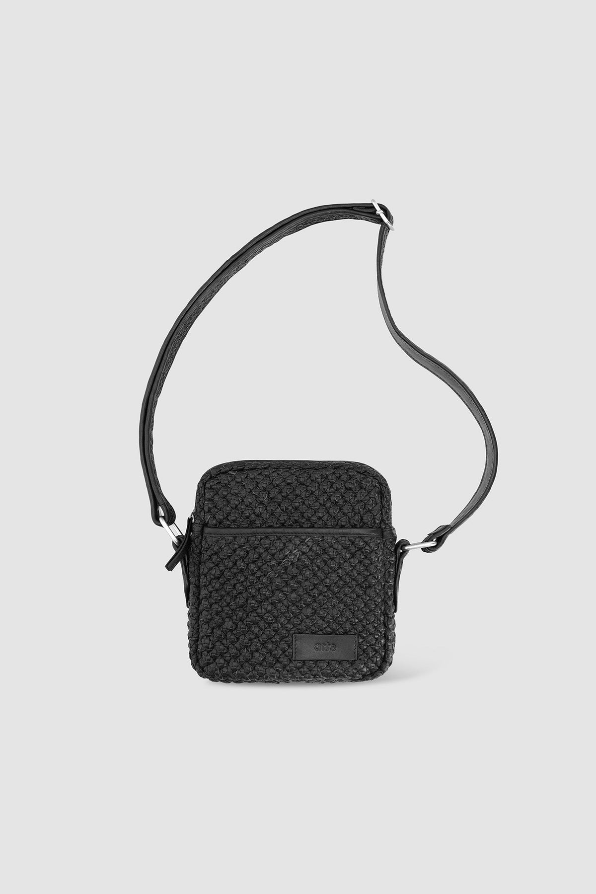Petit sac en cuir tressé - Noir