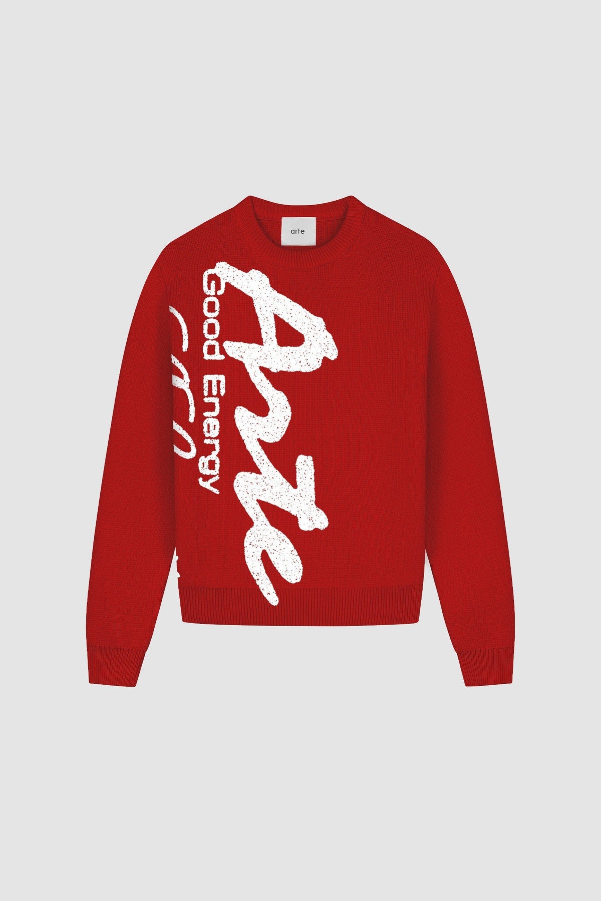 Pull en maille à gros motifs - Rouge