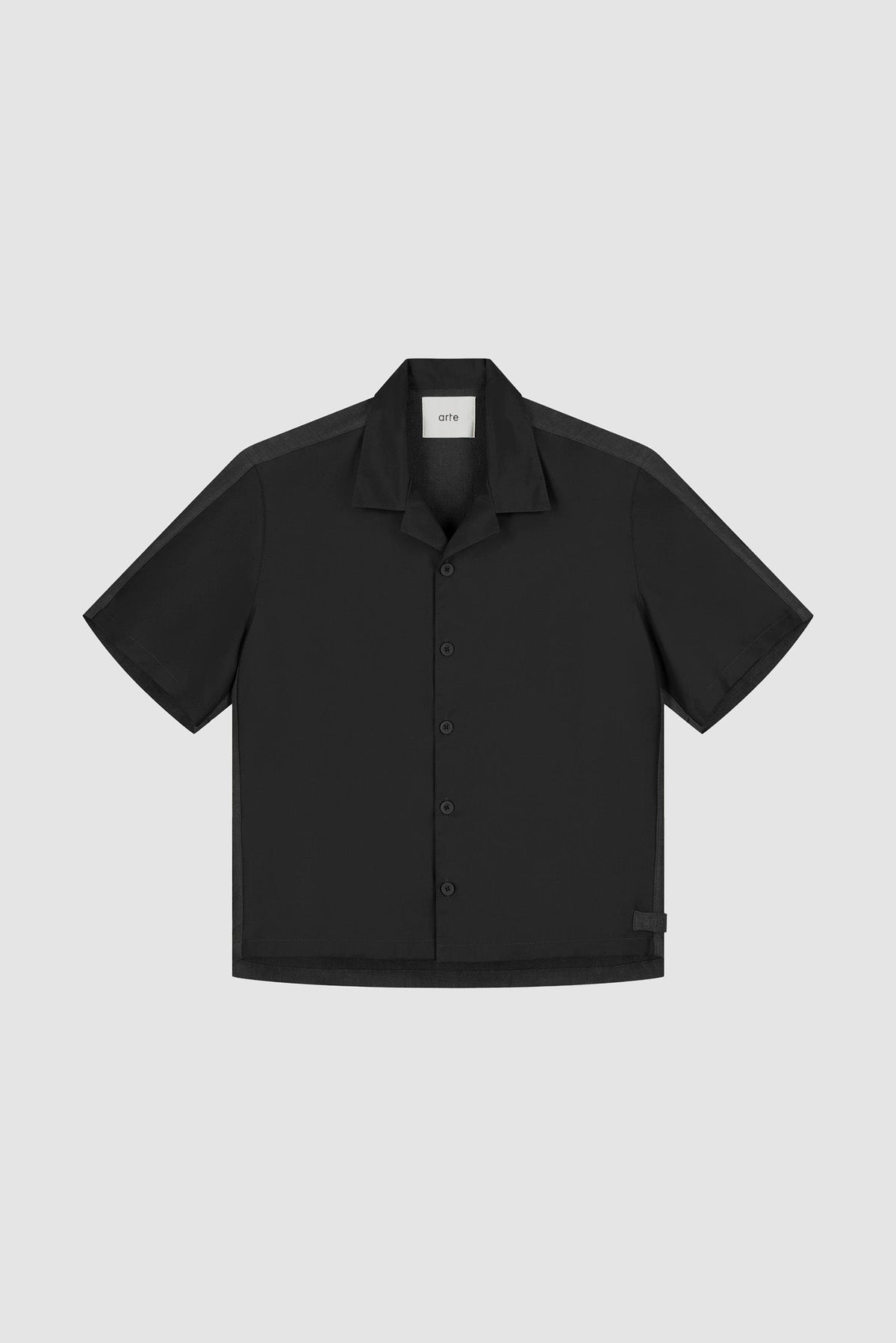 Chemise en lin et nylon - Noir