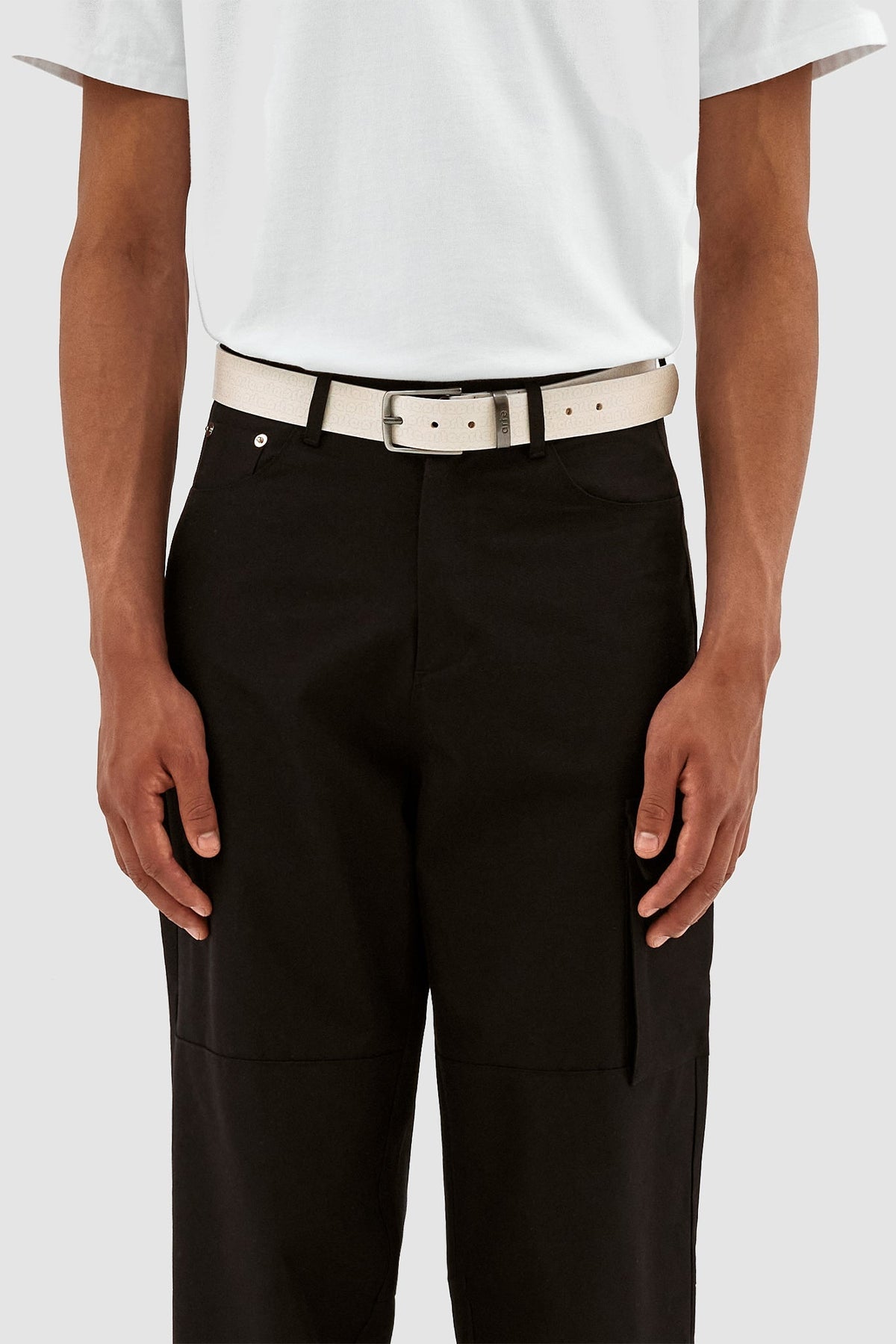 Ceinture imprimée en aulne - Crème/bleu de lac