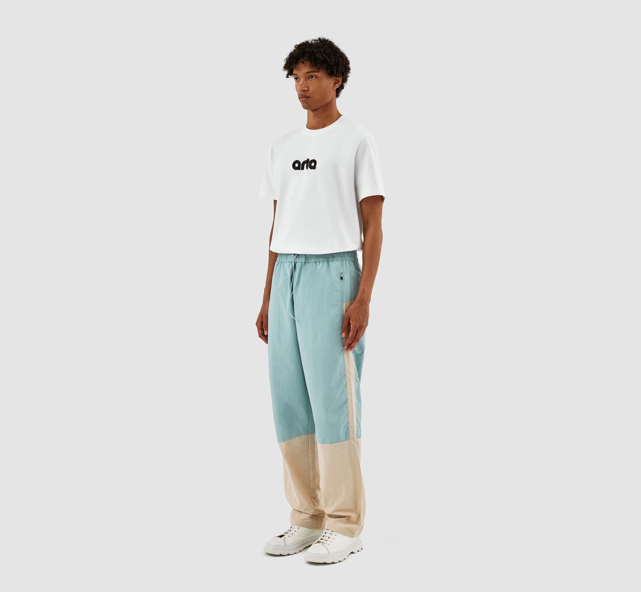 Pantalon Jeremy contrasté - Bleu clair/crème