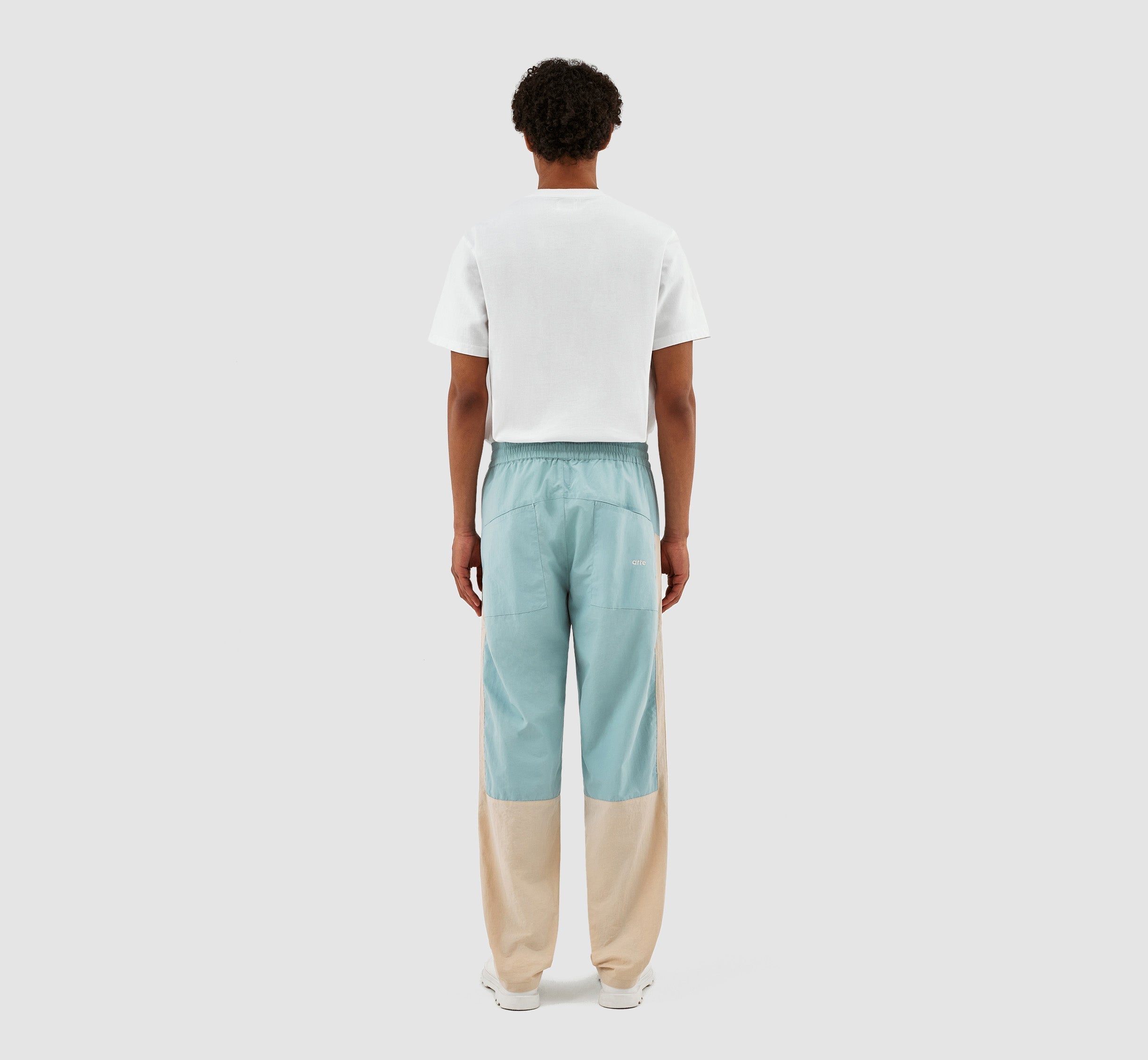 Pantalon Jeremy contrasté - Bleu clair/crème