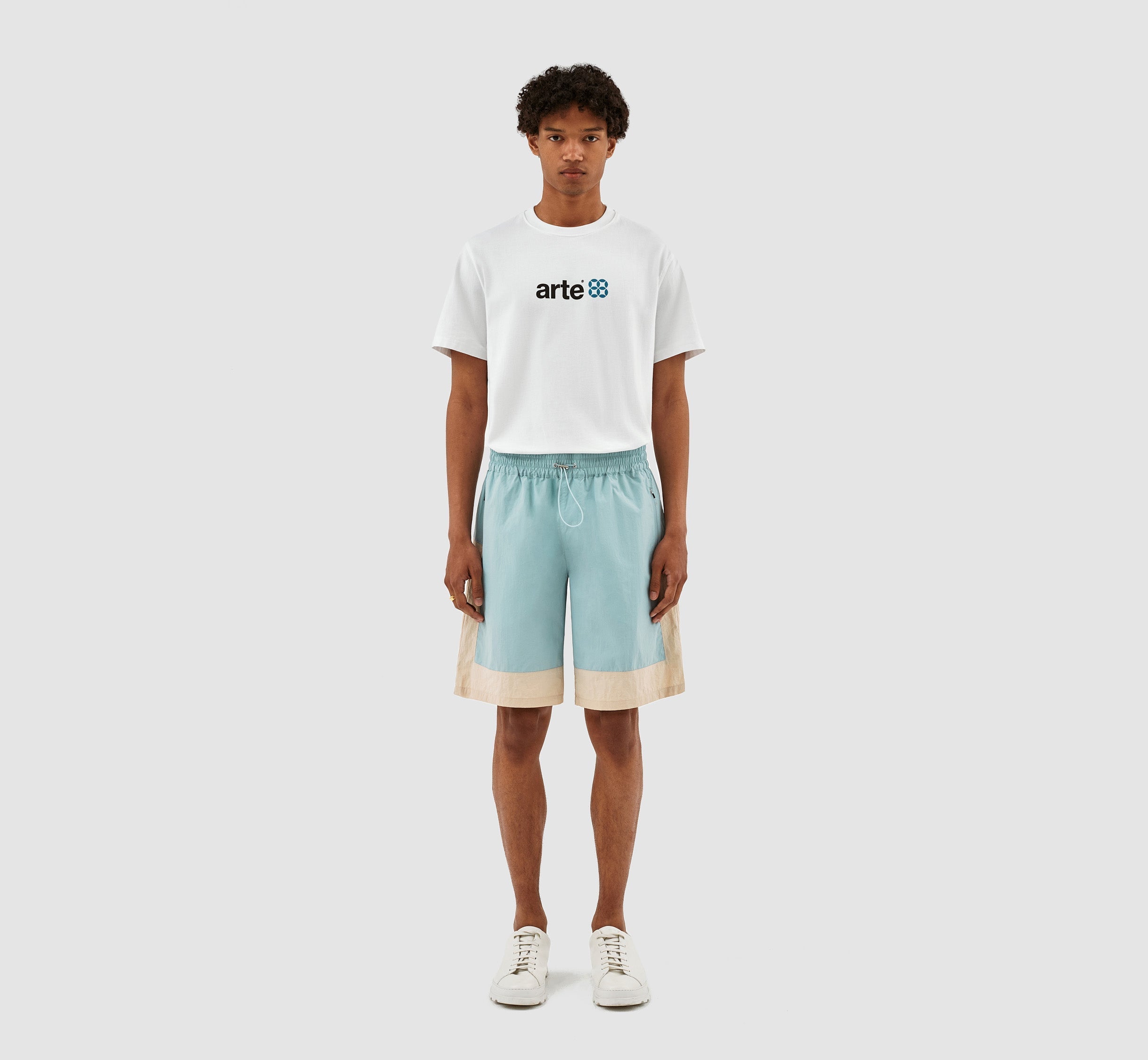 Short Steiner Contrast - Bleu clair/crème