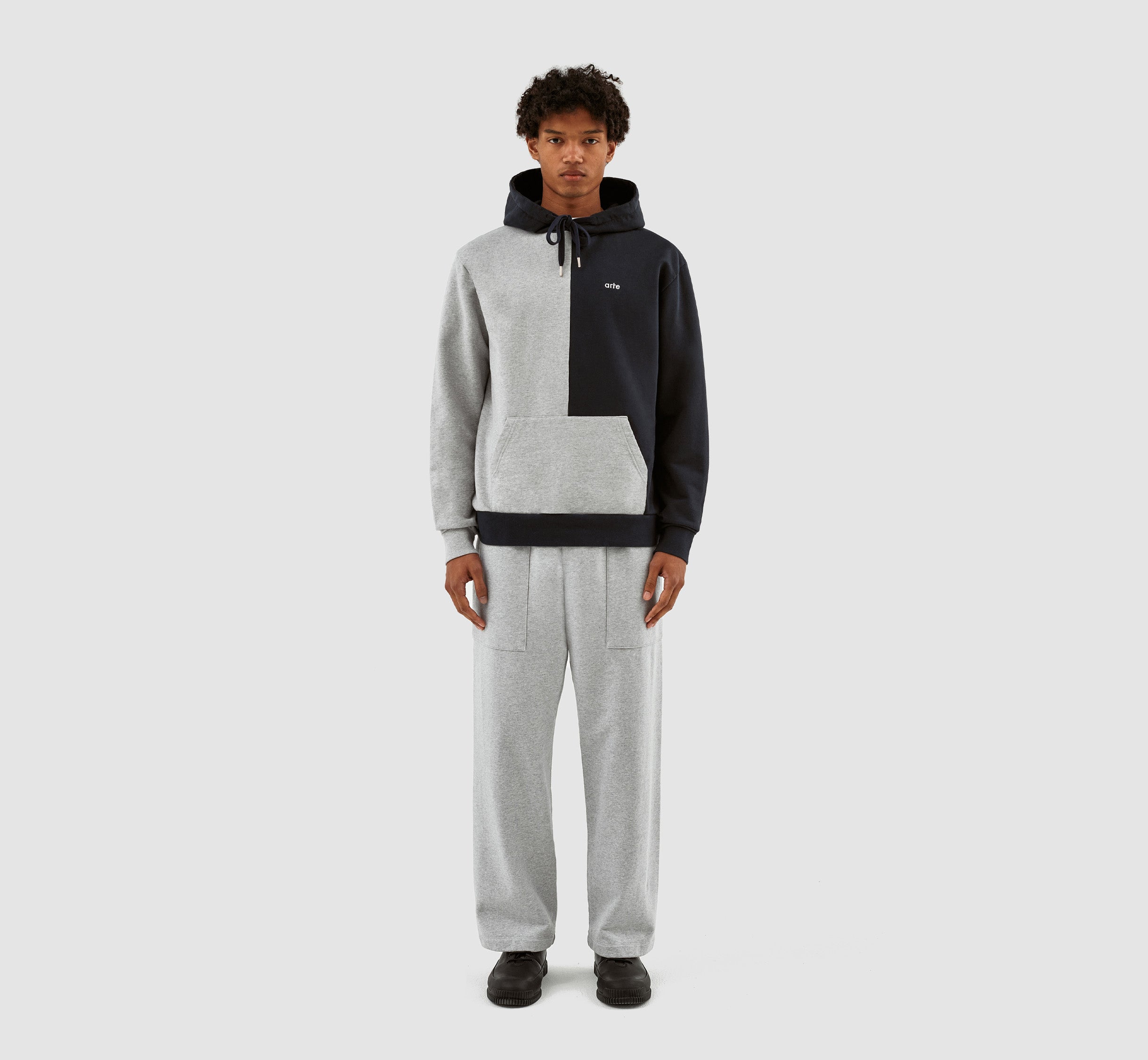 Herbert Colorblock Hoodie - Gris/Marine