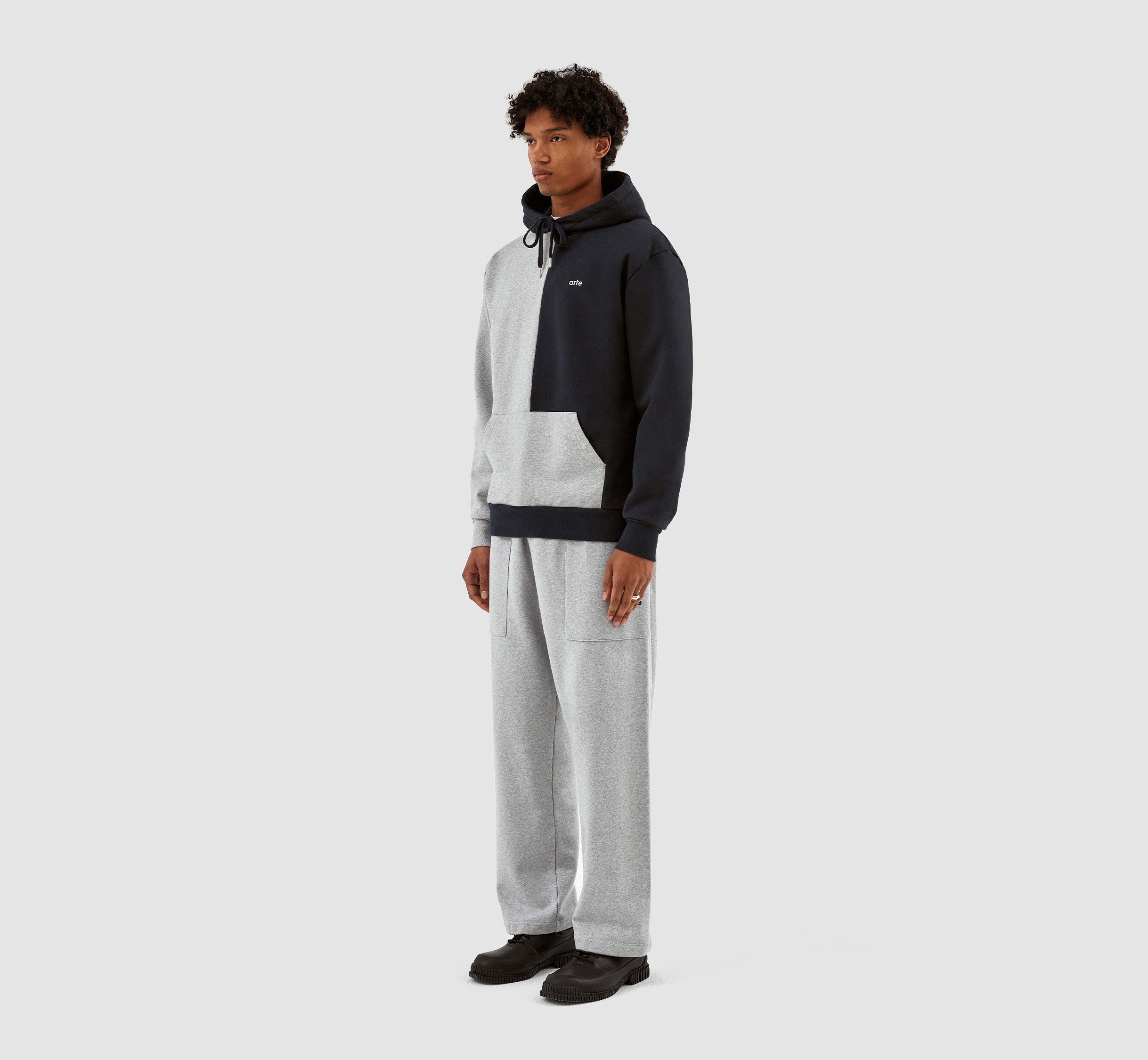 Herbert Colorblock Hoodie - Gris/Marine