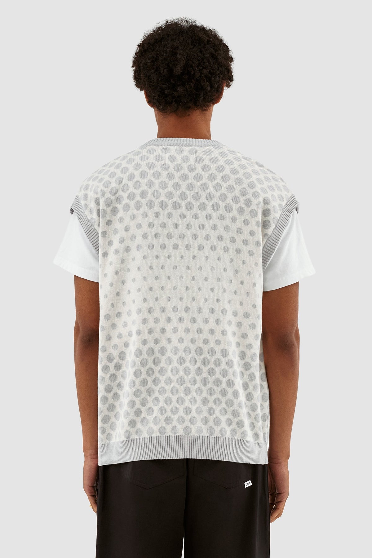 Tricot à pois Karl - Crème/Gris clair