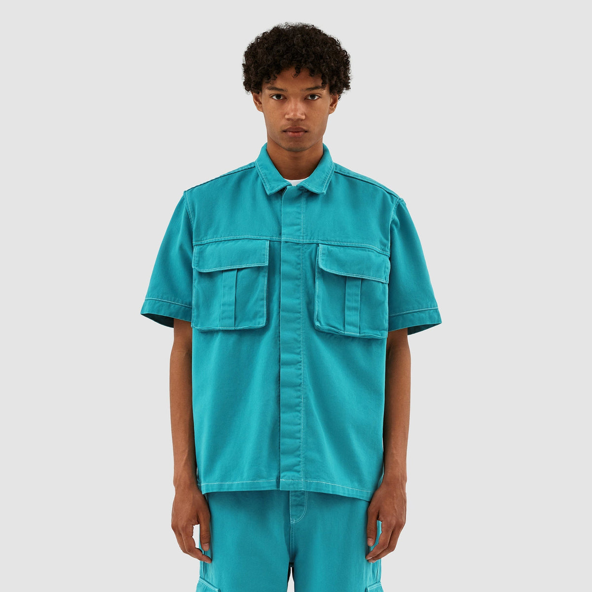 Chemise à poches Peter Detail - Lake Blue