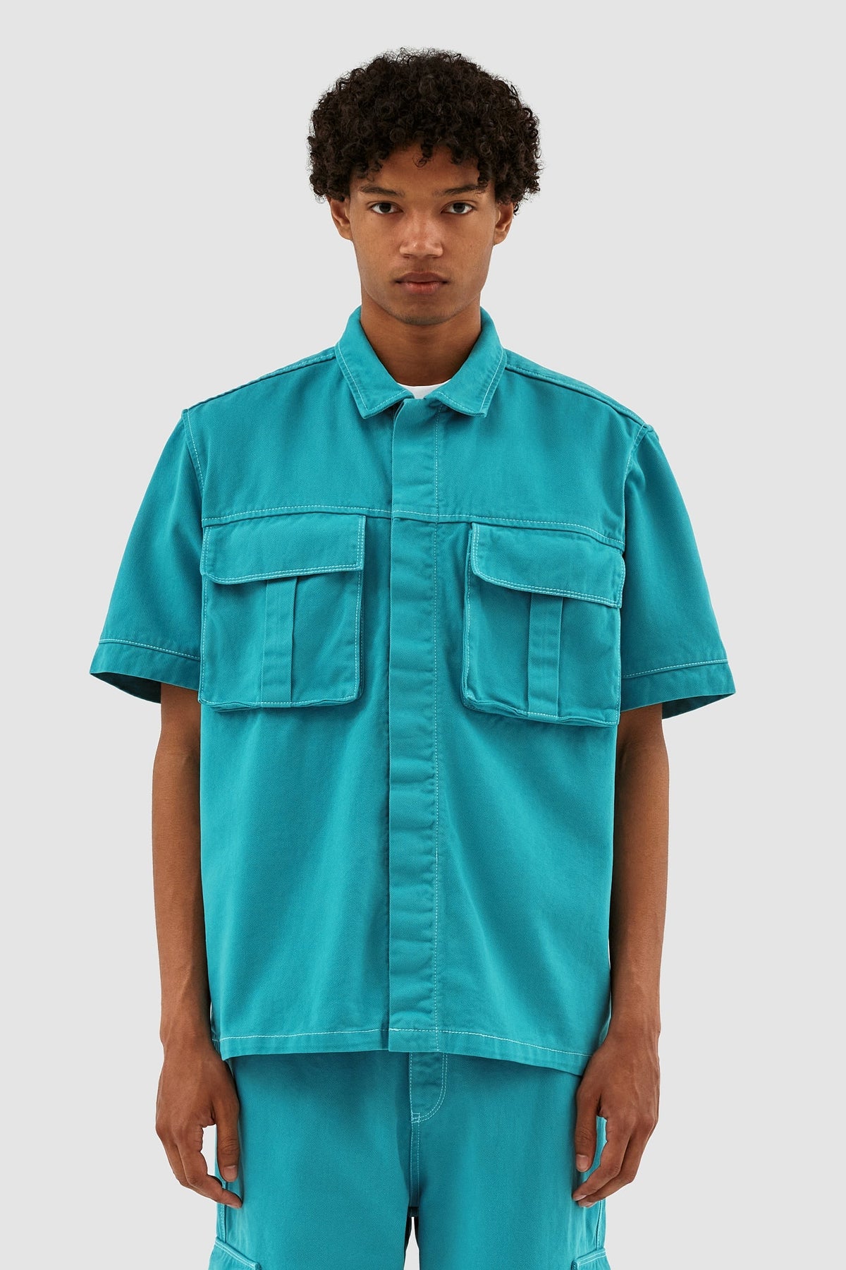 Chemise à poches Peter Detail - Lake Blue