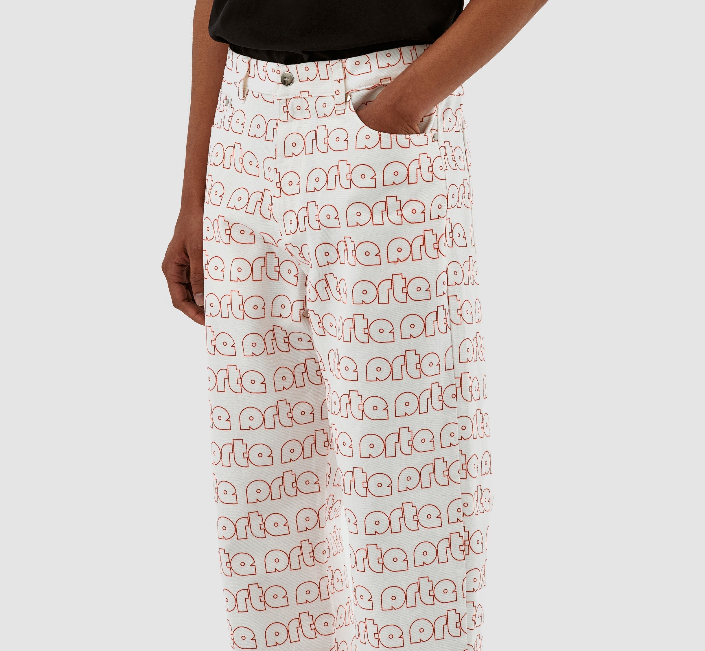 Pantalon Paul Allover Logo - Rouge/Blanc