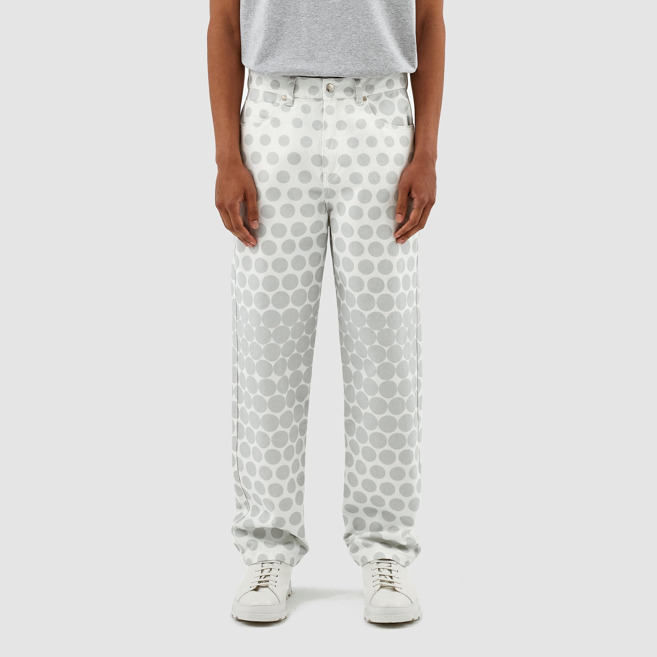 Pantalon à pois Paul - Crème/Gris clair
