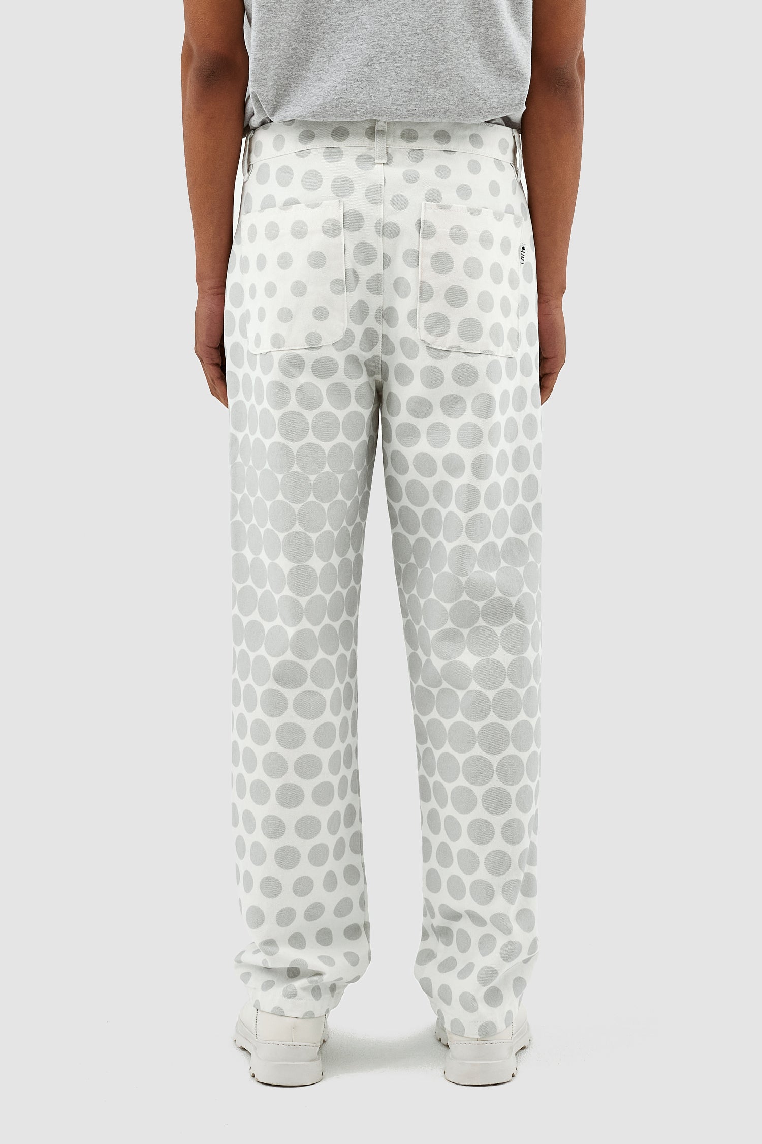 Pantalon à pois Paul - Crème/Gris clair
