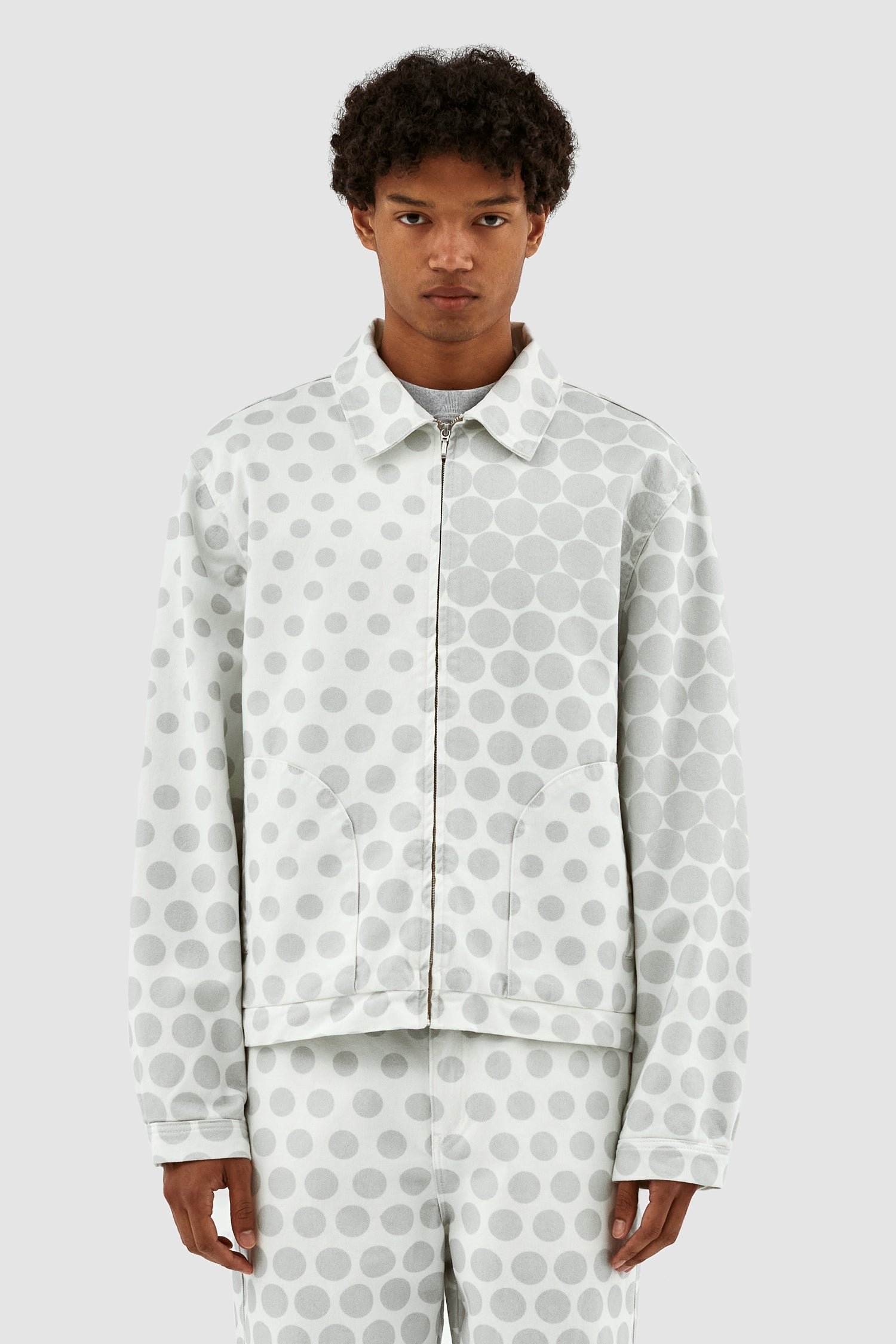 Veste à pois Jackson - Crème/Gris clair